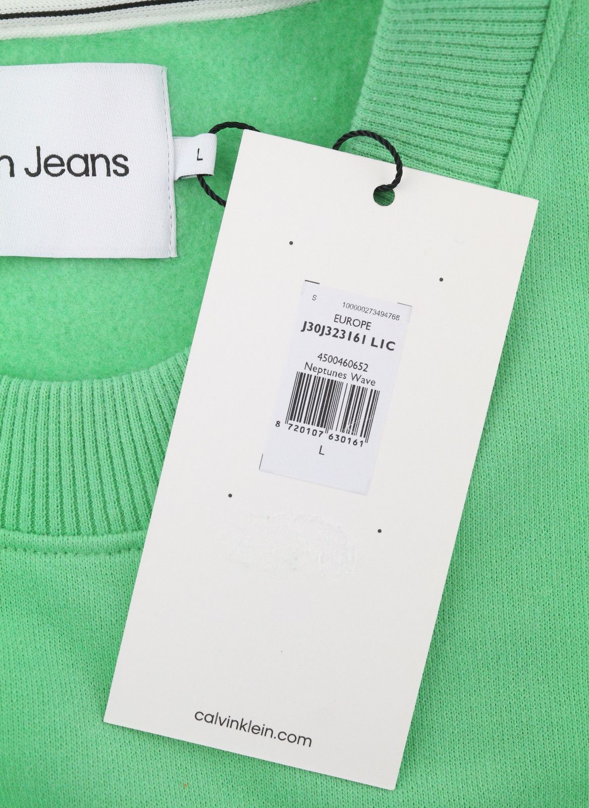 Calvin Klein L Green Crew Embroidered Logo Sweatshirt 87439 Size US L / EU 52-54 / 3 - 6 Thumbnail