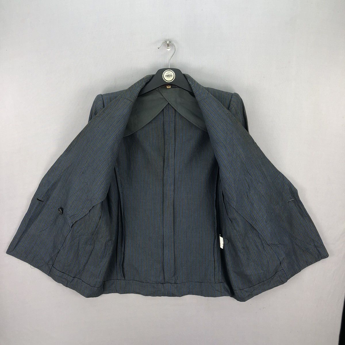 Vintage Yves Saint Laurent Paris Double Breasted Coat Stripe