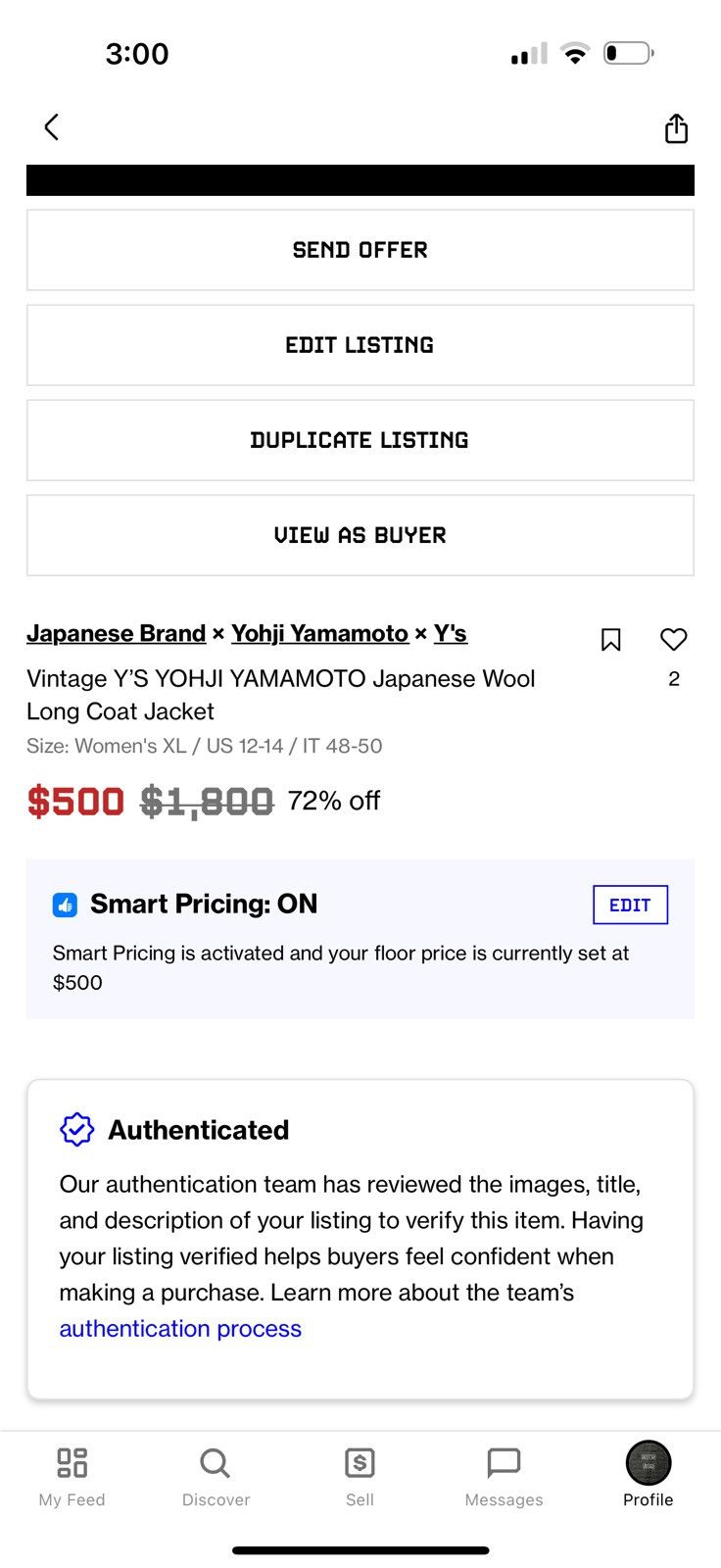 Japanese Brand × Y's × Yohji Yamamoto Vintage Y’S YOHJI YAMAMOTO Japanese Wool Long Coat Jacket Size XL / US 12-14 / IT 48-50 - 13 Thumbnail
