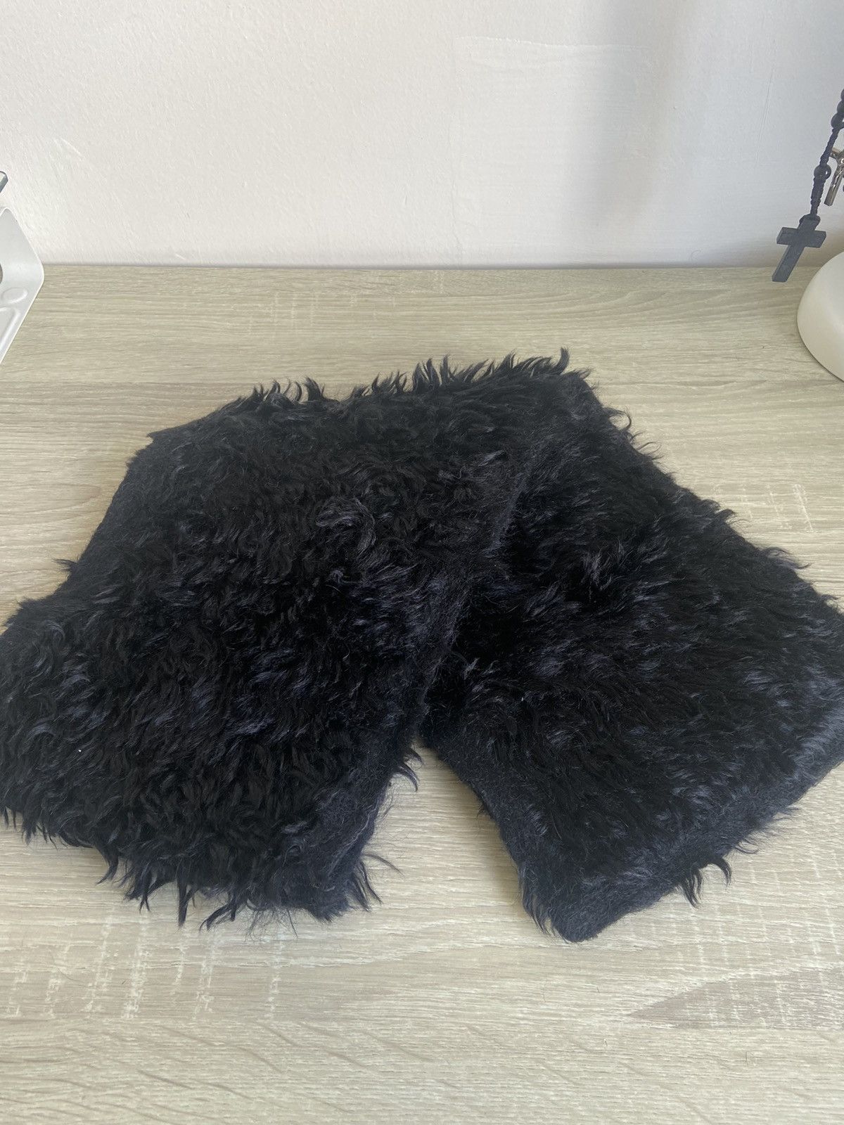 image of 2007 Prada Mohair Scarf in Black, Men's