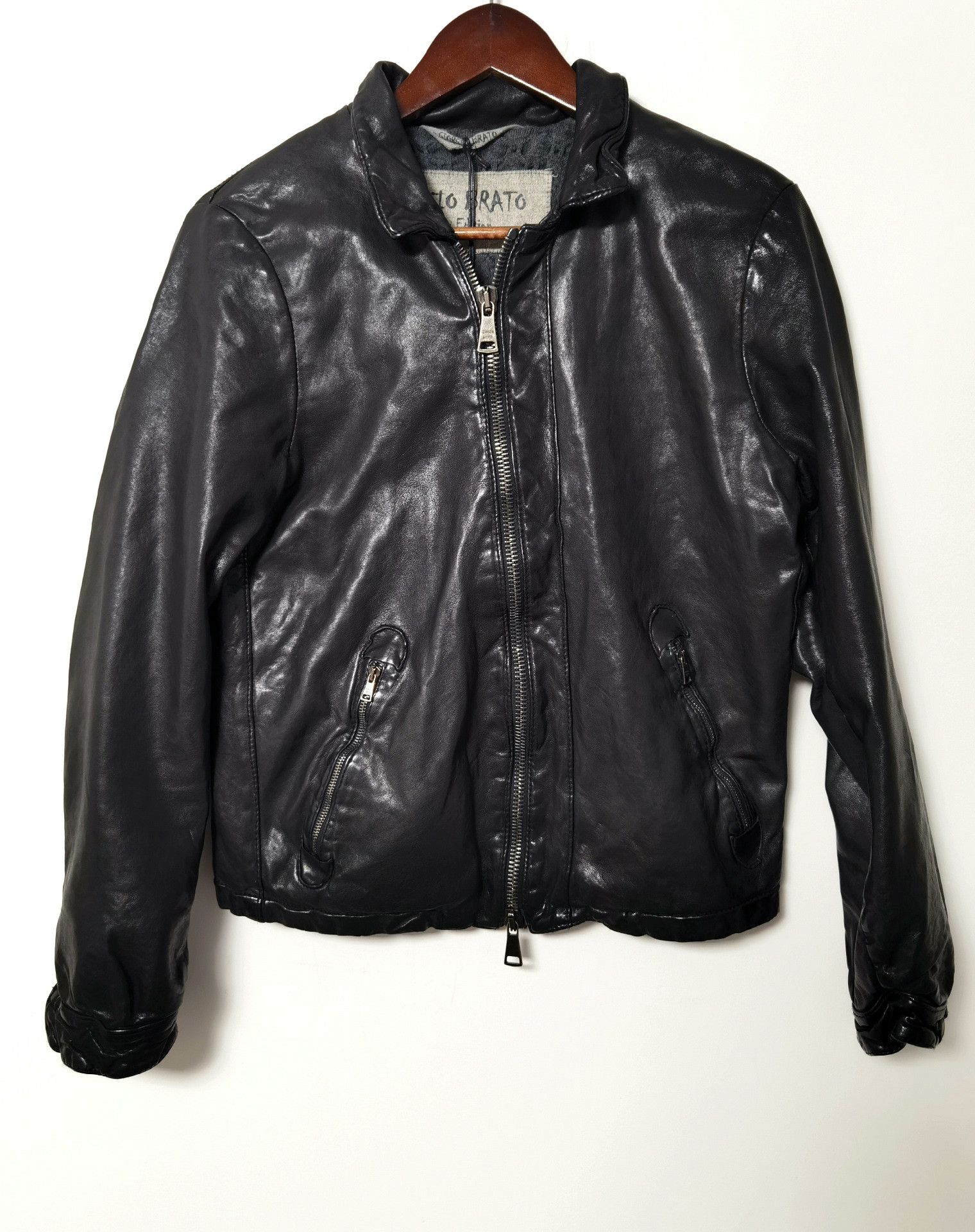 Giorgio Brato Giorgio Brato Slim Fit Leather Jacket Size US S / EU 44-46 / 1 - 1 Thumbnail