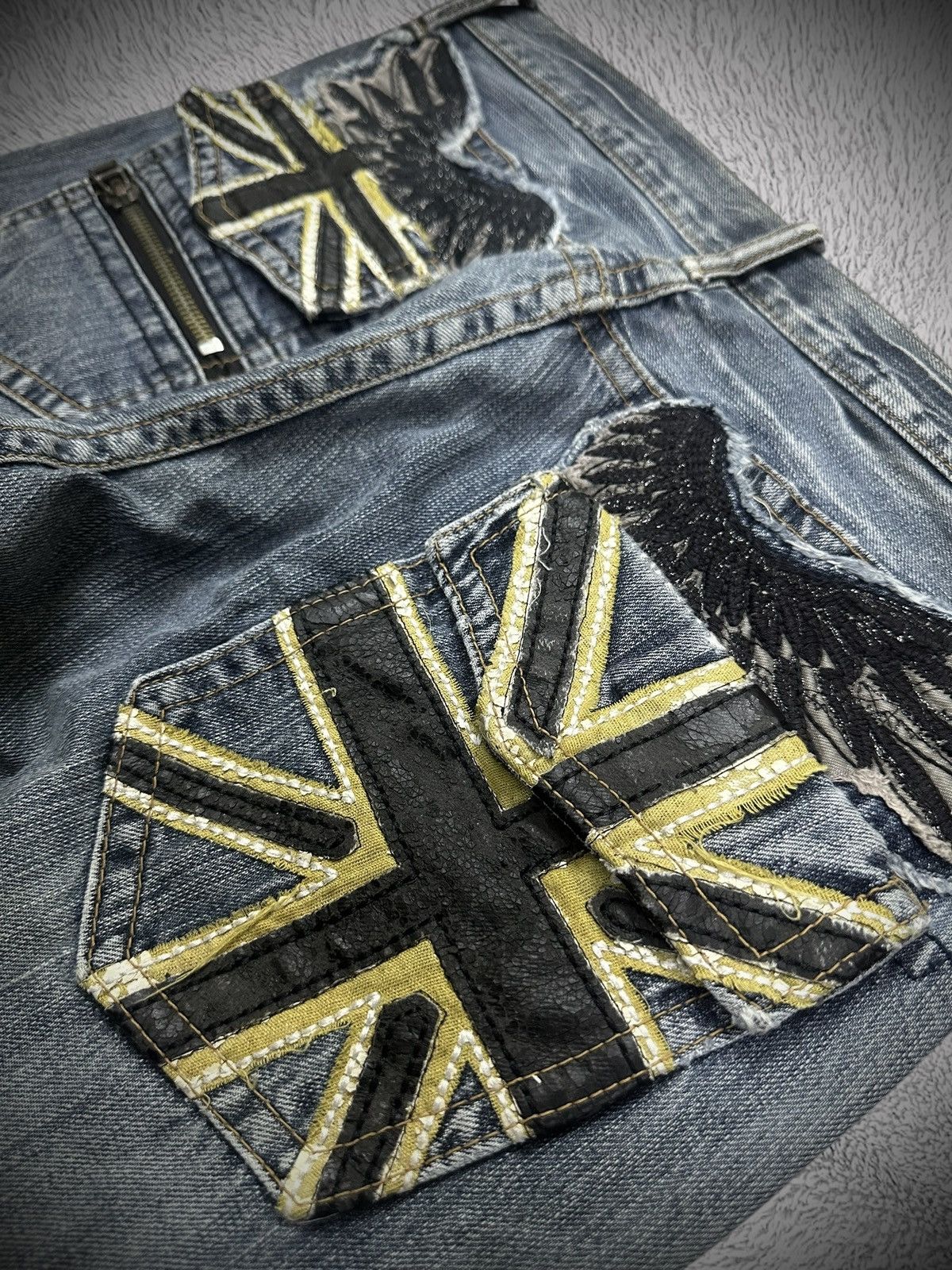 Japanese Brand 💥rare💥 japanese brand anti label british flag denim jeans Size US 34 / EU 50 - 3 Thumbnail