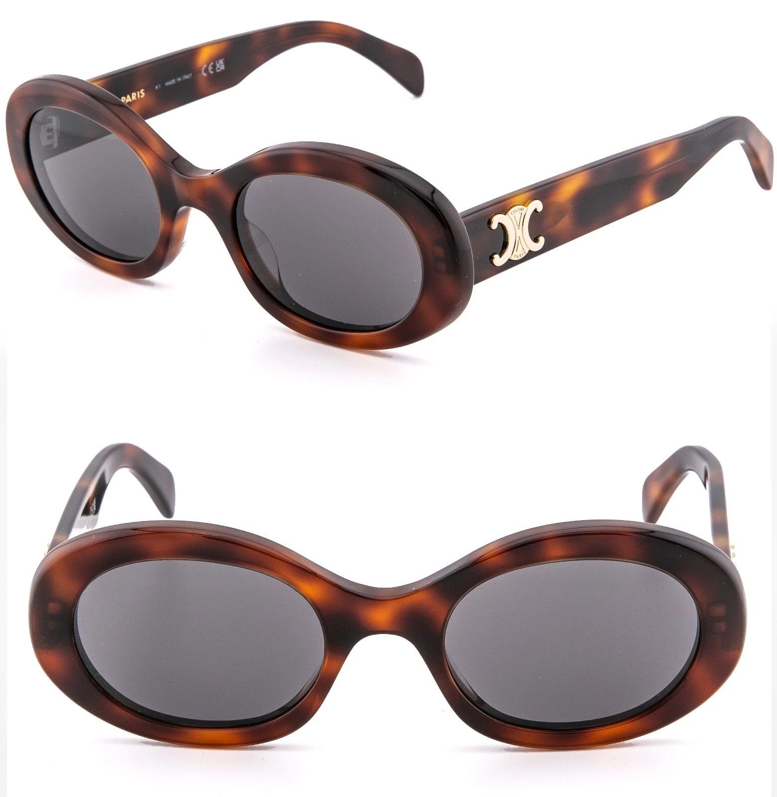 Celine CELINE CL40194U 40194 TRIOMPHE Paris Brown Sunglasses 53A Size ONE SIZE - 1 Thumbnail