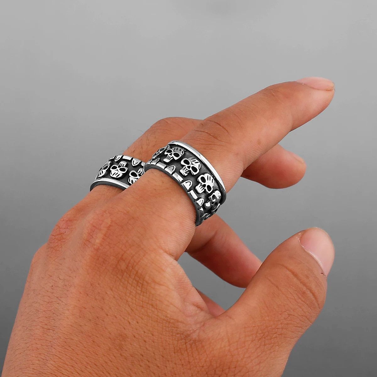 Vintage Unique Skull Ring Size 44 - 2 Thumbnail