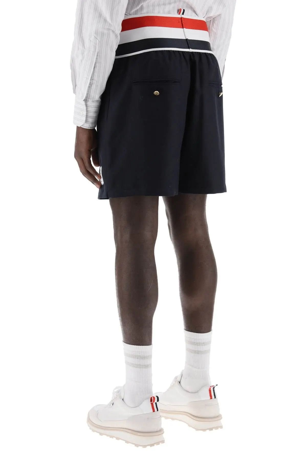 Thom Browne o1s22i1n0324 Elastic Waistband Bermuda Short in Blue Size US 34 / EU 50 - 3 Thumbnail