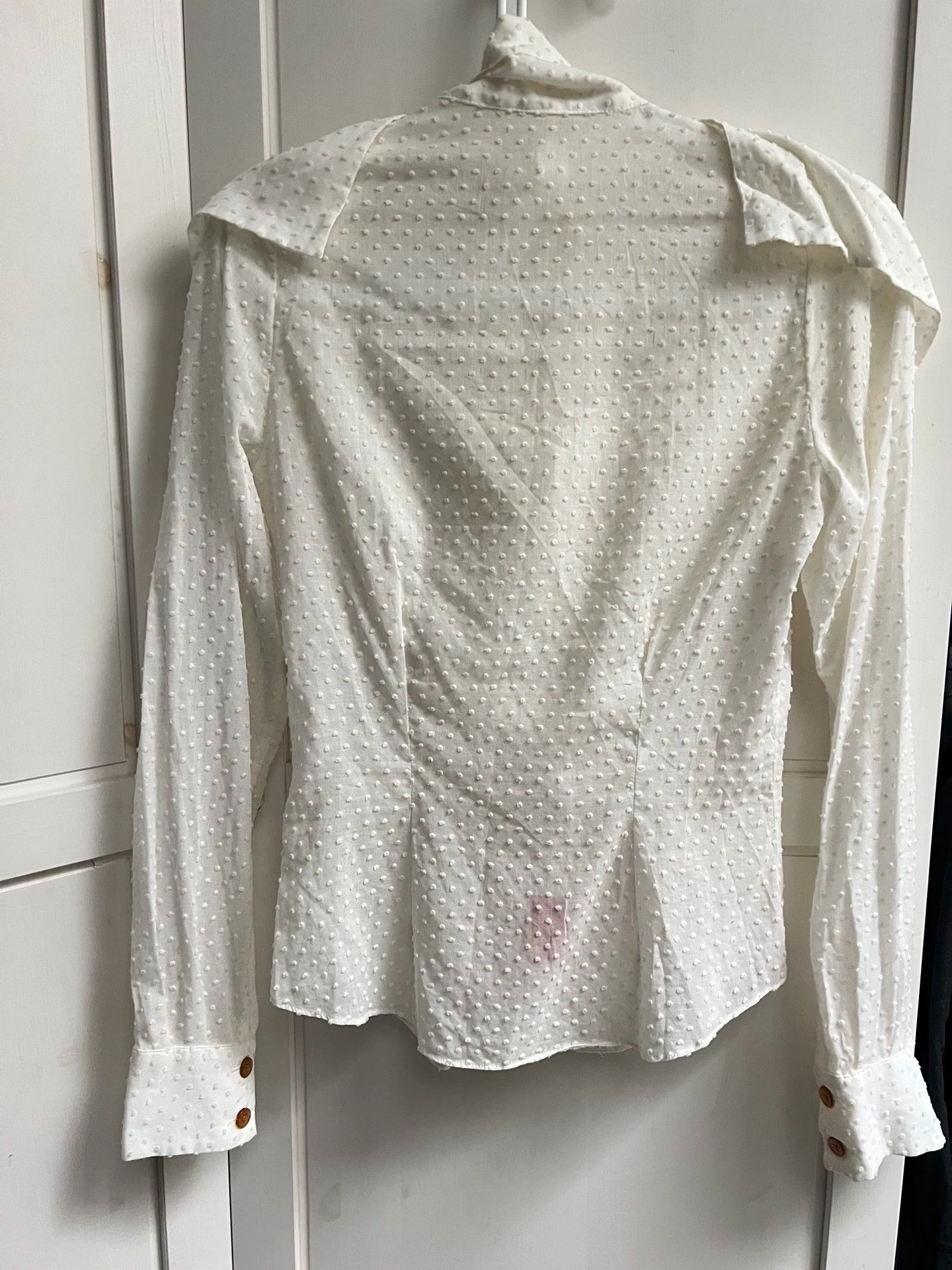 Vivienne Westwood Vivienne white cotton draped polka dot shirt. Size M / US 6-8 / IT 42-44 - 2 Thumbnail