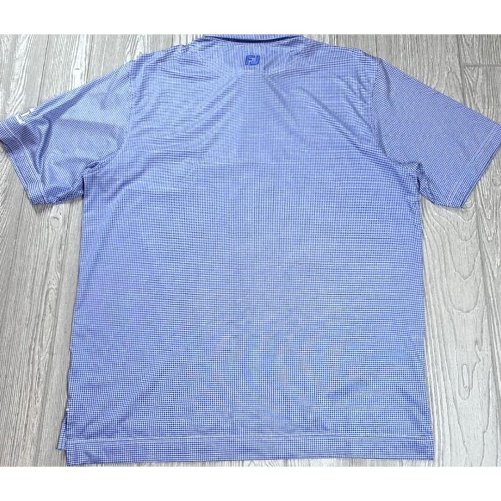 Footjoy FootJoy Polo Shirt Mens L Blue Houndstooth Performance Naples FJ Golf Size US L / EU 52-54 / 3 - 7 Thumbnail