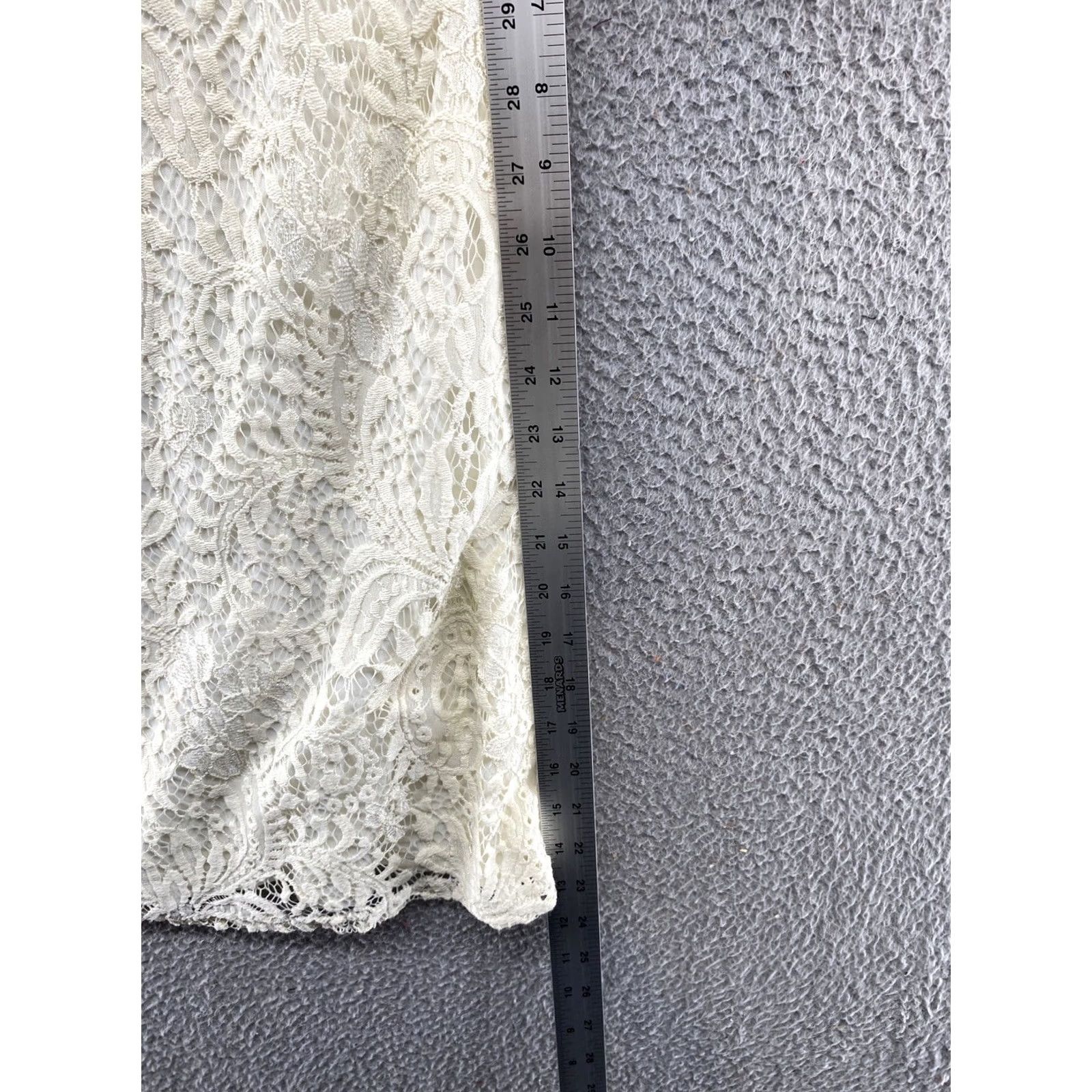 Vintage Socialite Womens Lace Knee Length Ivory Pullover Dress Size S, Bodycon Boho Style Size S / US 4 / IT 40 - 6 Thumbnail