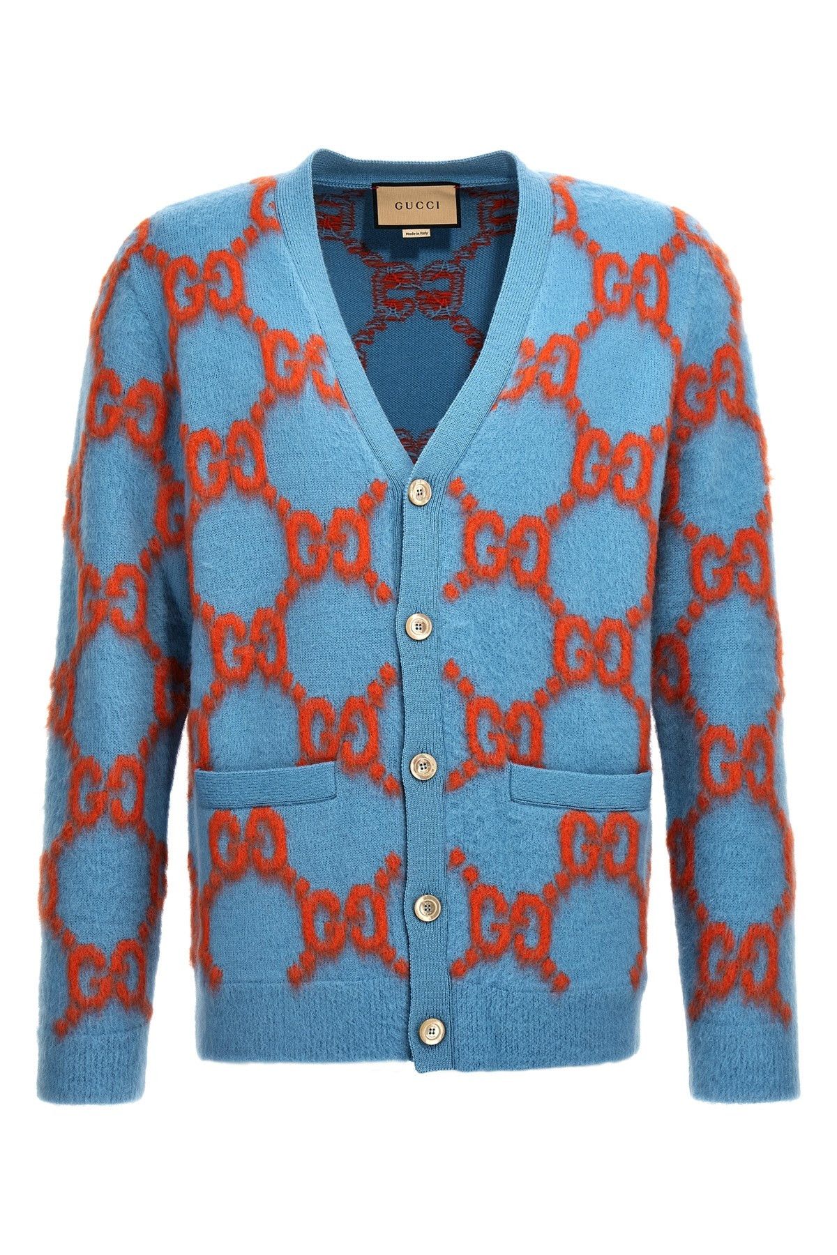 image of Gucci Logo Cardigan in Light Blue, Men's (Size Large)