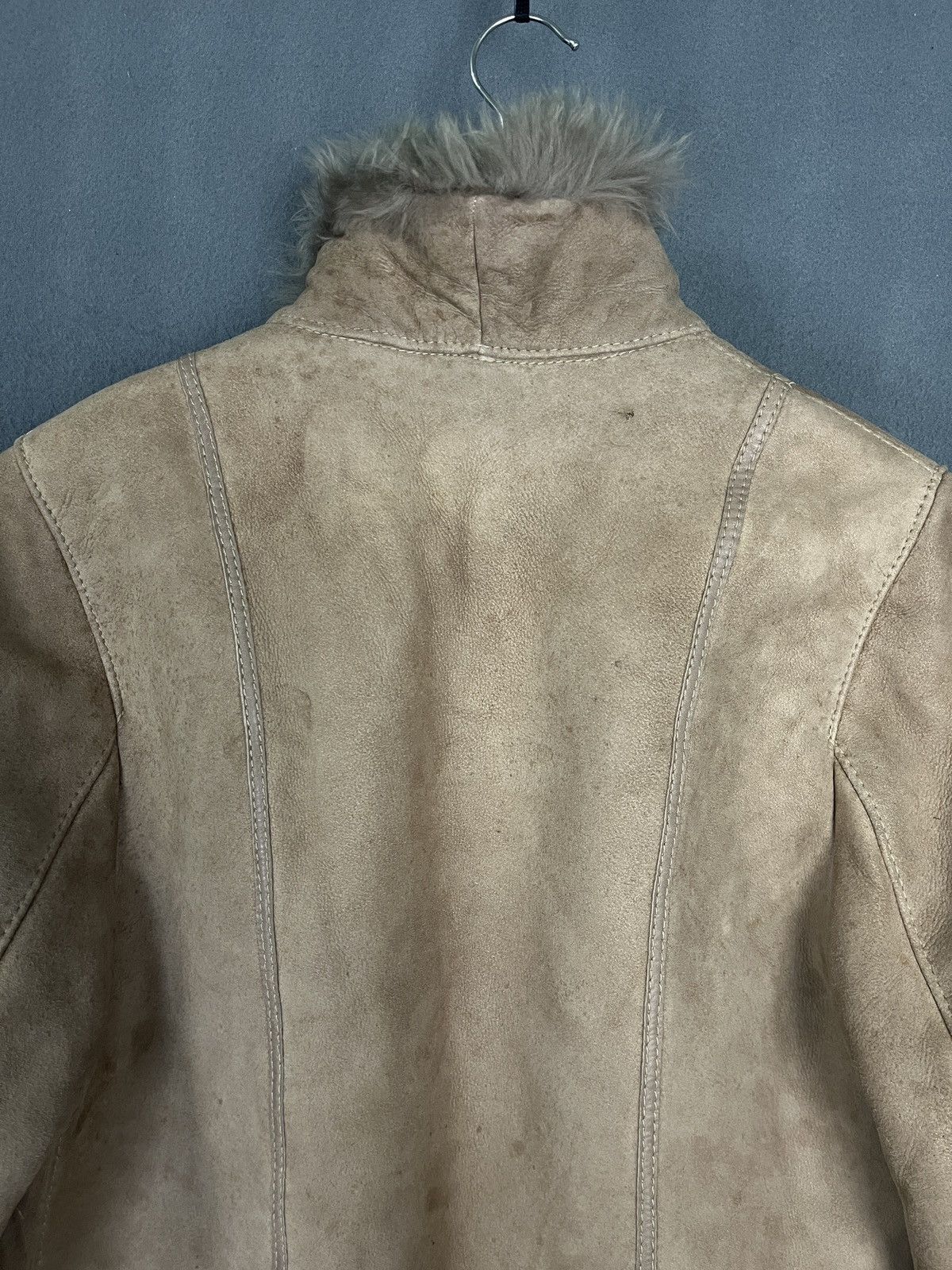 Designer ADAR MADE IN SPAIN SUEDE LEATHER JACKET SHEARLING FUR COAT Size US S / EU 44-46 / 1 - 7 Thumbnail