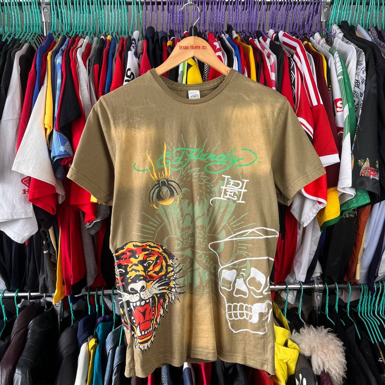 Ed Hardy Vintage Ed Hardy by Christian Audigier Green Tshirt Size US M / EU 48-50 / 2 - 1 Thumbnail