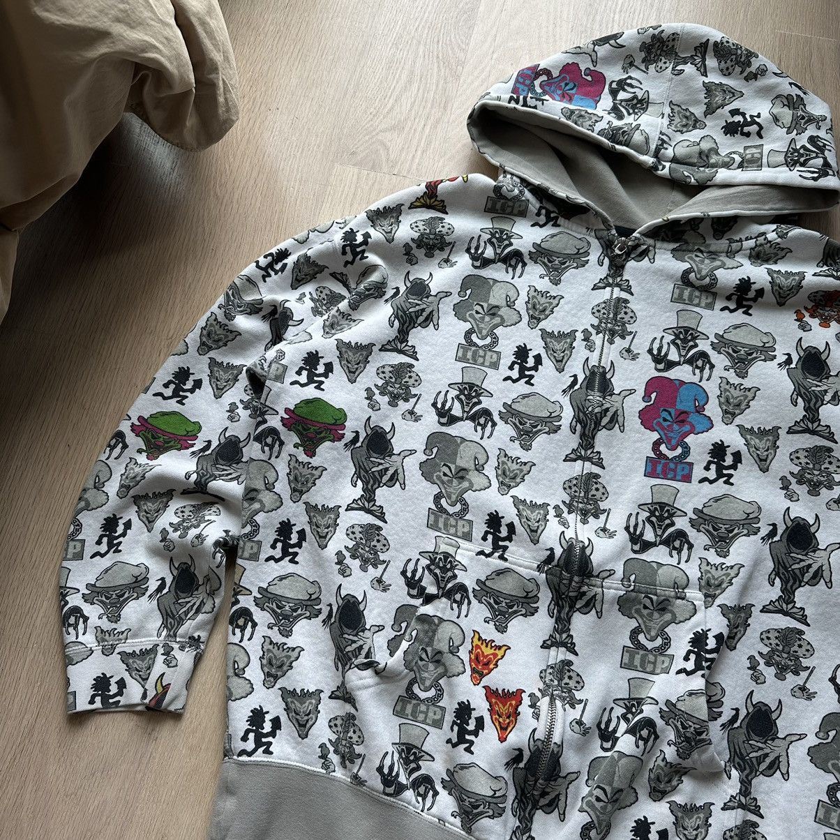 Band Tees × Rap Tees × Vintage Rare Vintage Y2K Insane Clown Posse ICP AOP Zip Up Hoodie Size US L / EU 52-54 / 3 - 2 Thumbnail