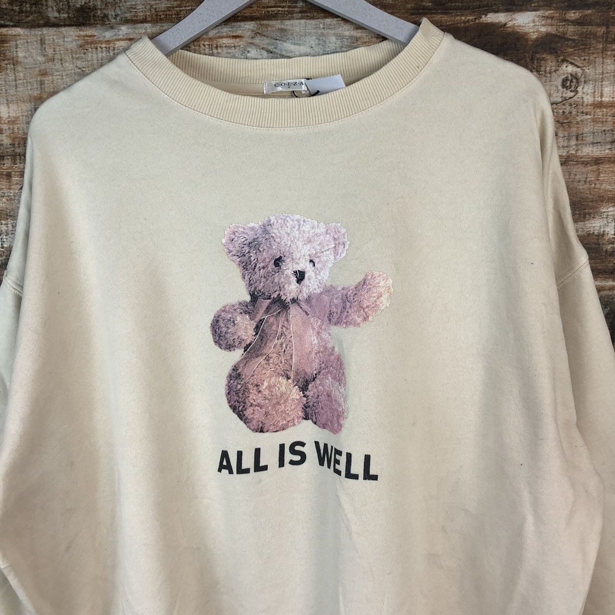 Japanese Brand COLZA teddy bear Cream Sweatshirt #A2021 Size US M / EU 48-50 / 2 - 5 Thumbnail