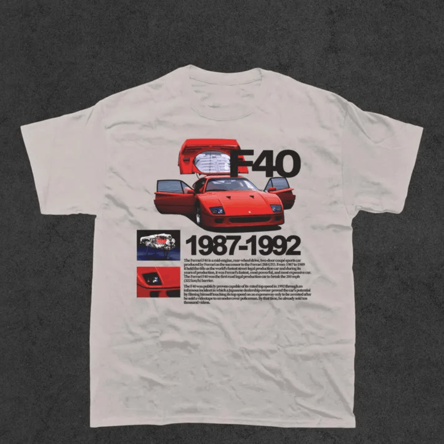 Japanese Brand × Vintage F-40 Graphic T-Shirt, 90's Car Shirt, Racing Shirt Size US L / EU 52-54 / 3 - 1 Thumbnail