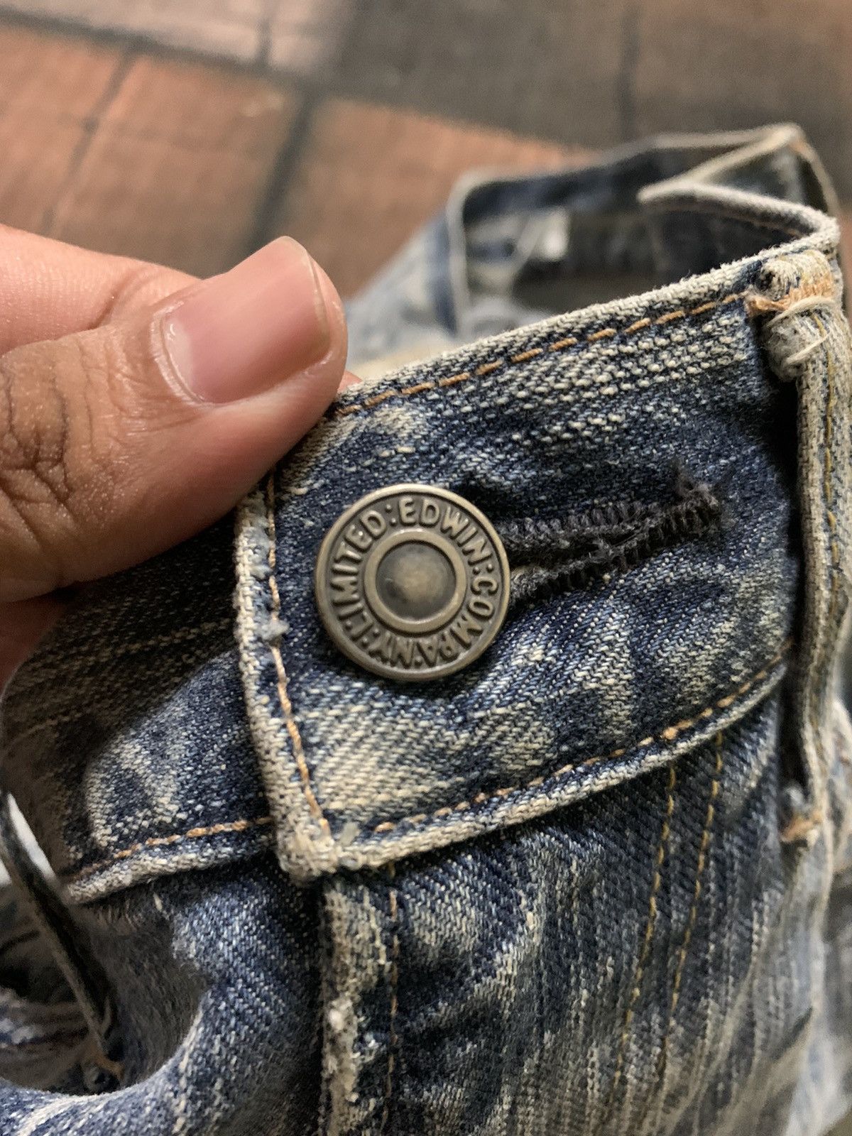 Edwin FLARE vintage edwin distressed denim patchwork sashiko Size US 29 - 6 Thumbnail