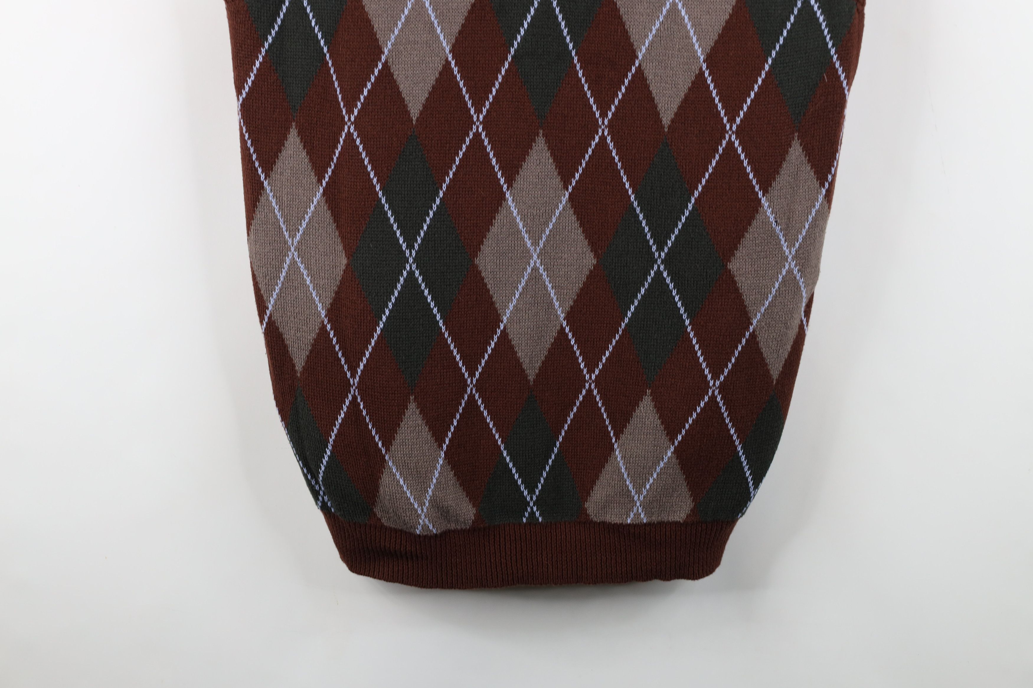 Vintage Vintage 90s Streetwear Diamond Knit V-Neck Sweater Vest Size US L / EU 52-54 / 3 - 3 Thumbnail
