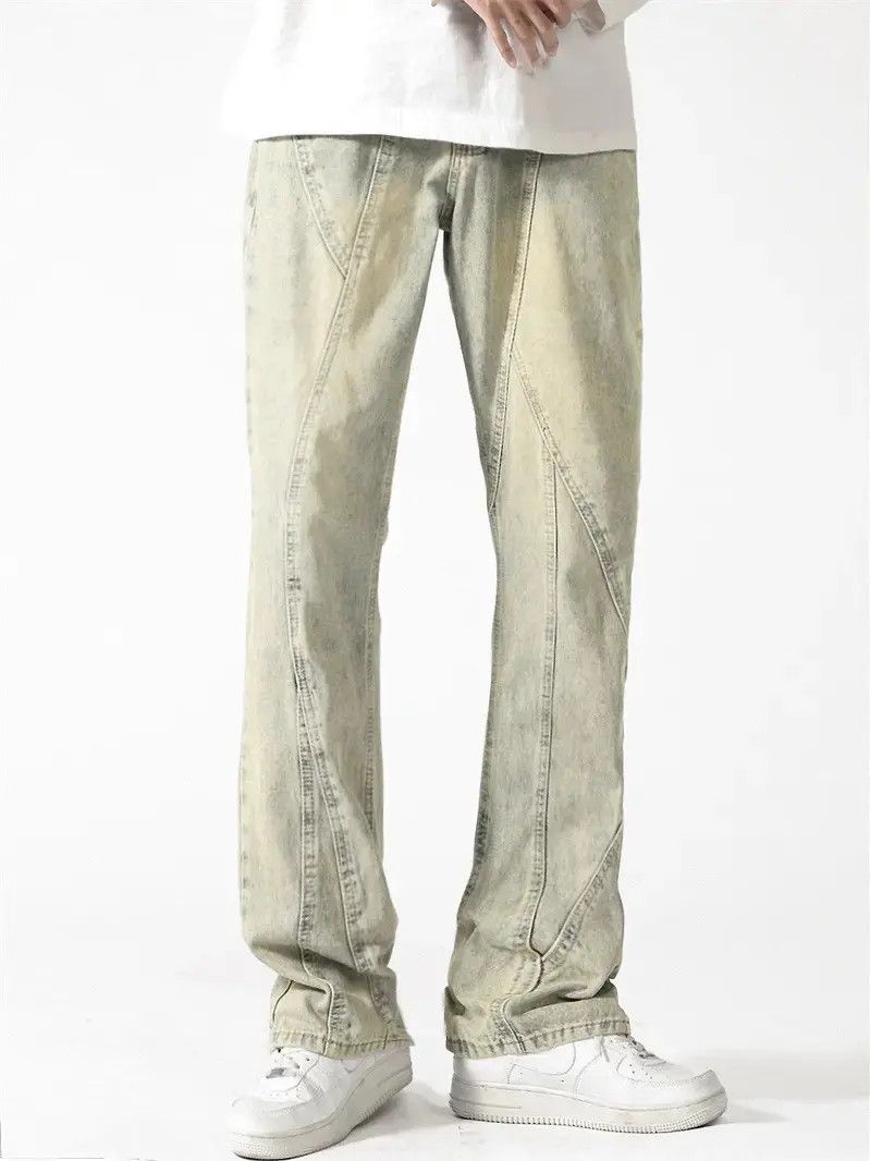 Japanese Brand Straight tube loose fitting patchwork jeans Size US 32 / EU 48 - 1 Thumbnail