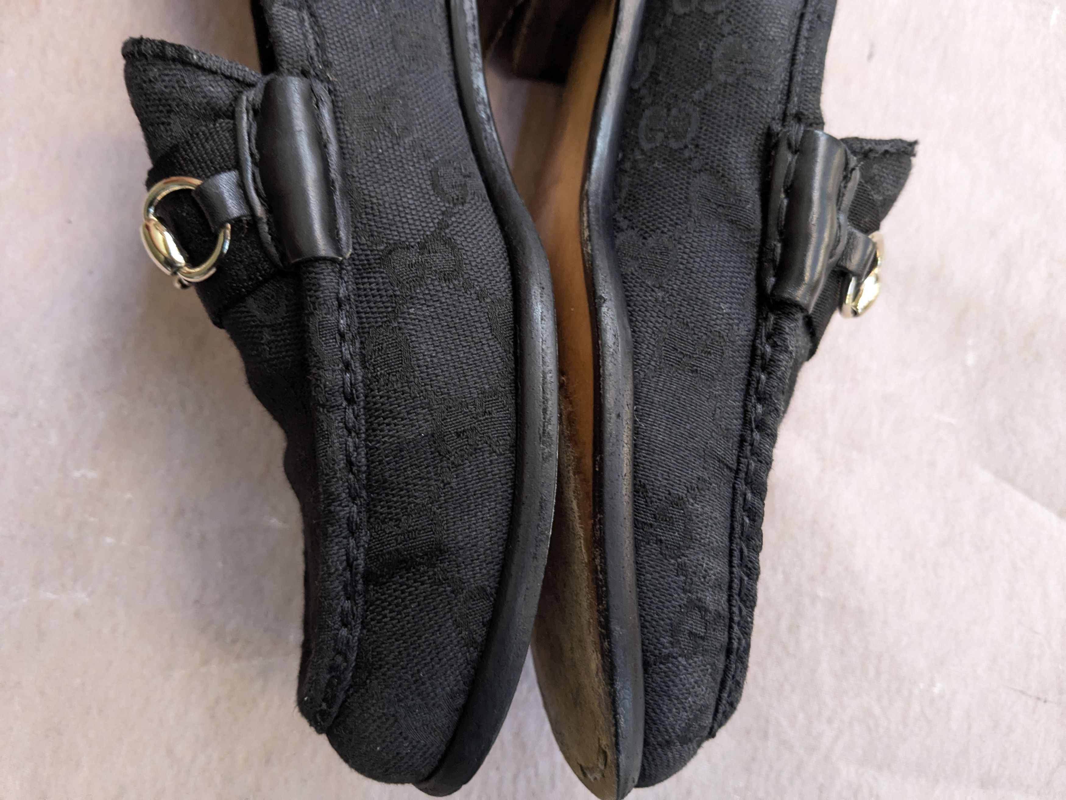 Gucci Gucci Horsebit Loafers Black Monogram Canvas Logo 7 B Size US 7 / IT 37 - 7 Thumbnail