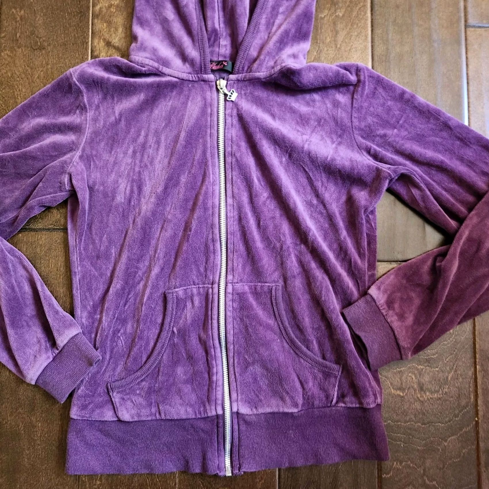 Vintage Blushes Women's Junior Purple Pockets Full Zip Hoodie - Size S, Small, Purple, Hoodies, Women, XS? Size S / US 4 / IT 40 - 5 Thumbnail