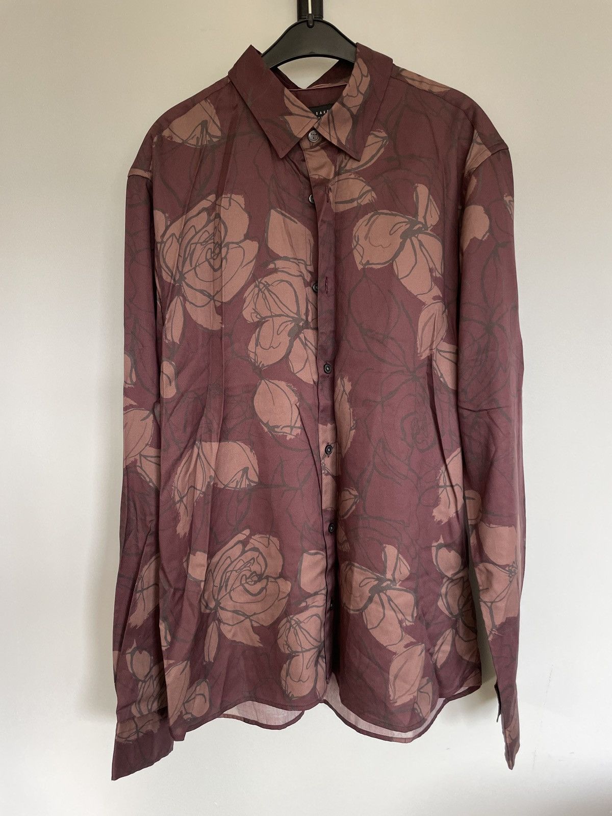 Ted Baker TED Baker Maroon Shirt Floral print Size US L / EU 52-54 / 3 - 3 Thumbnail