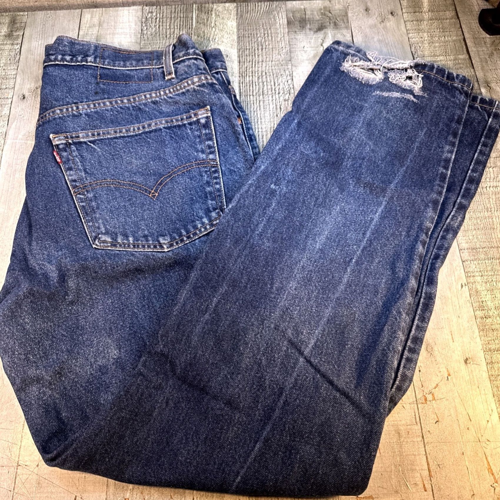 Levi's Levi's 505 Regular Fit Jeans Men Size 34 x 32 Midnight Blue Stonewash Denim 5-Pocket Straight Leg Medium Rise Adult Mens Size US 34 / EU 50 - 6 Thumbnail