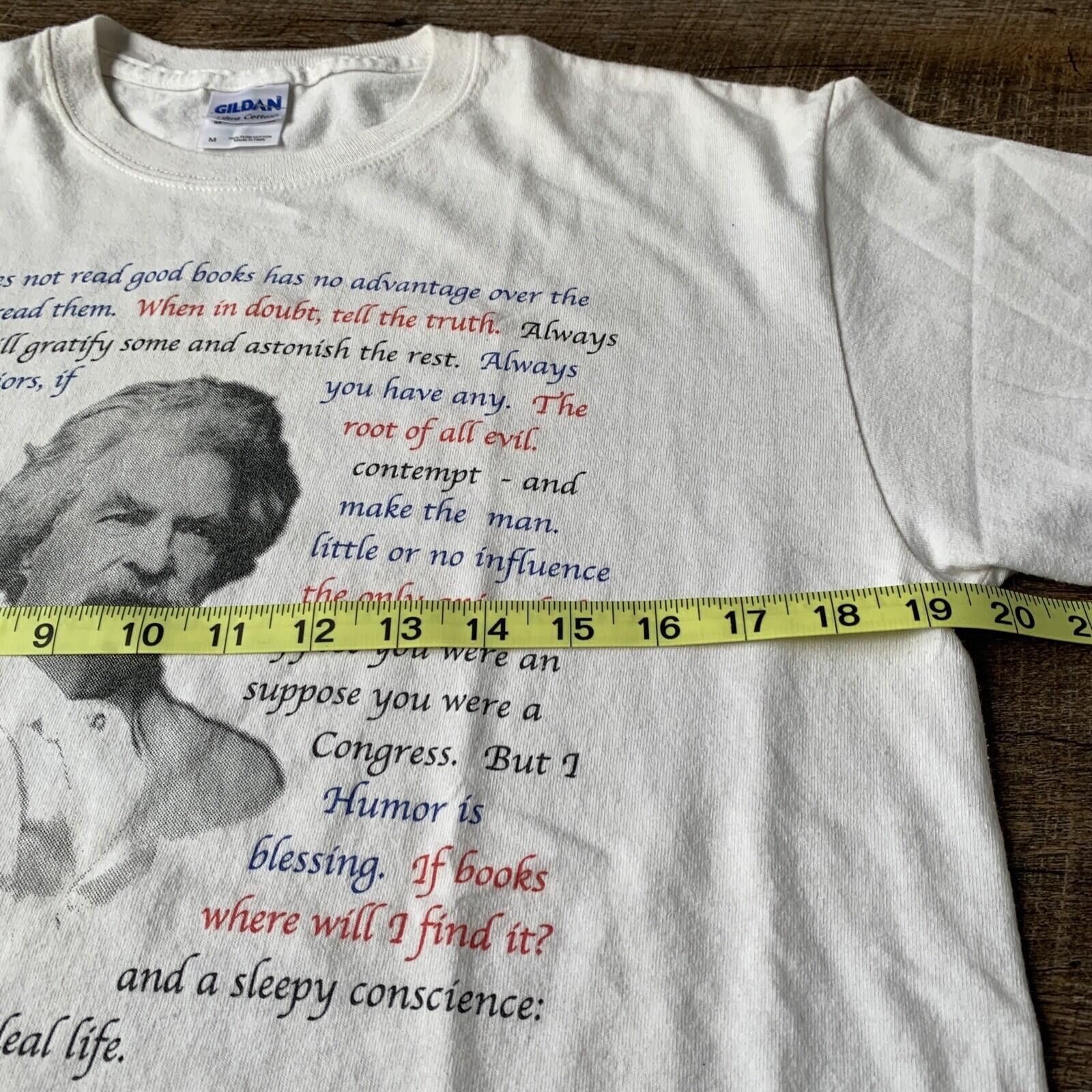 Gildan Vintage 90’s Mark Twain Books Shirt Size M 20”x 27" Rare Tee Size US M / EU 48-50 / 2 - 6 Thumbnail