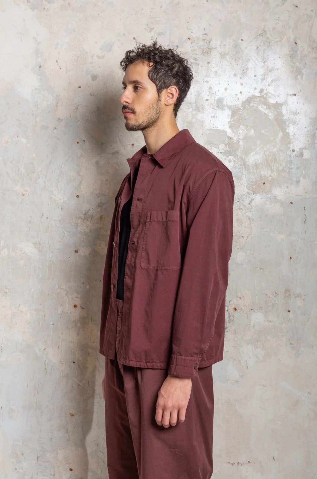 Lemaire Wine Cotton ‘Pyjama’ Over Shirt Size US L / EU 52-54 / 3 - 18 Thumbnail