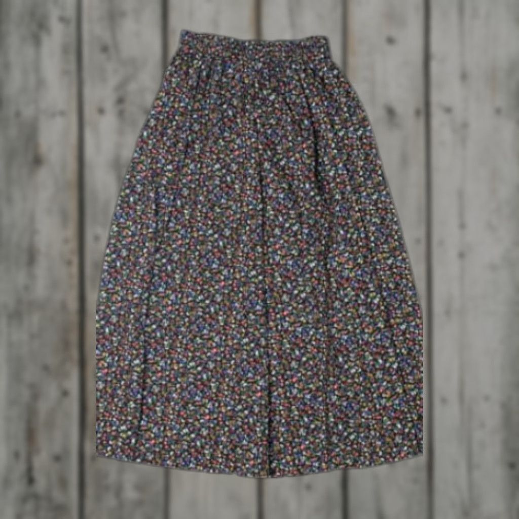 Vintage VINTAGE Black Floral Maxi Skirt With Pockets XXS Size 40" / US 18 - 1 Thumbnail
