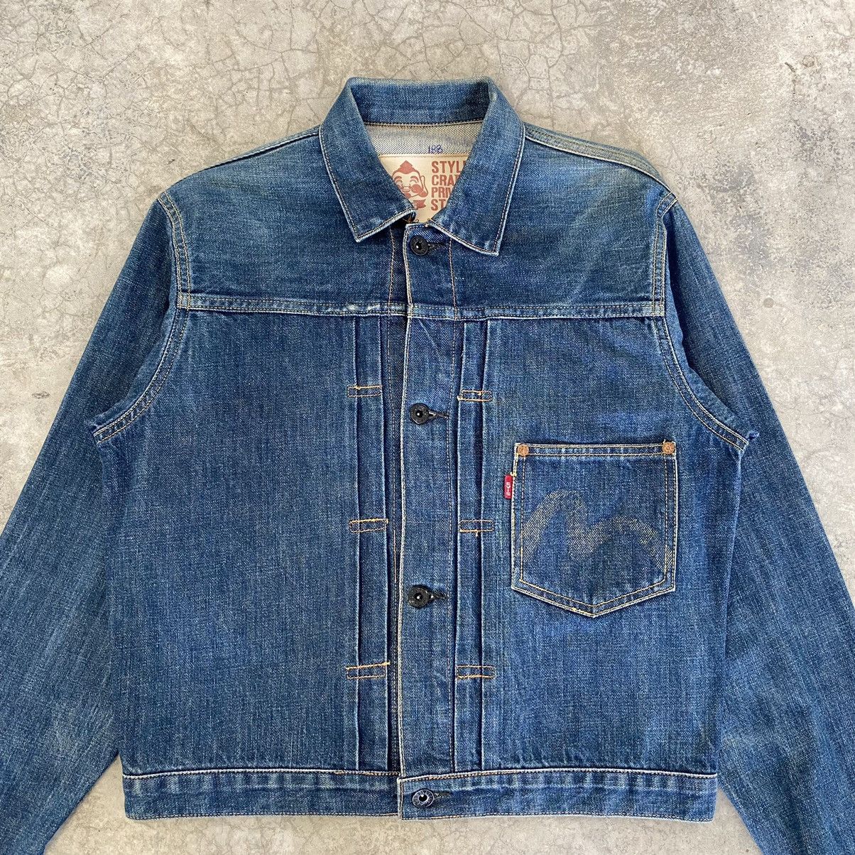 Evisu VTG 90’s Evis Type 1 Cinch Back Pleated Denim Jacket Size US S / EU 44-46 / 1 - 4 Thumbnail