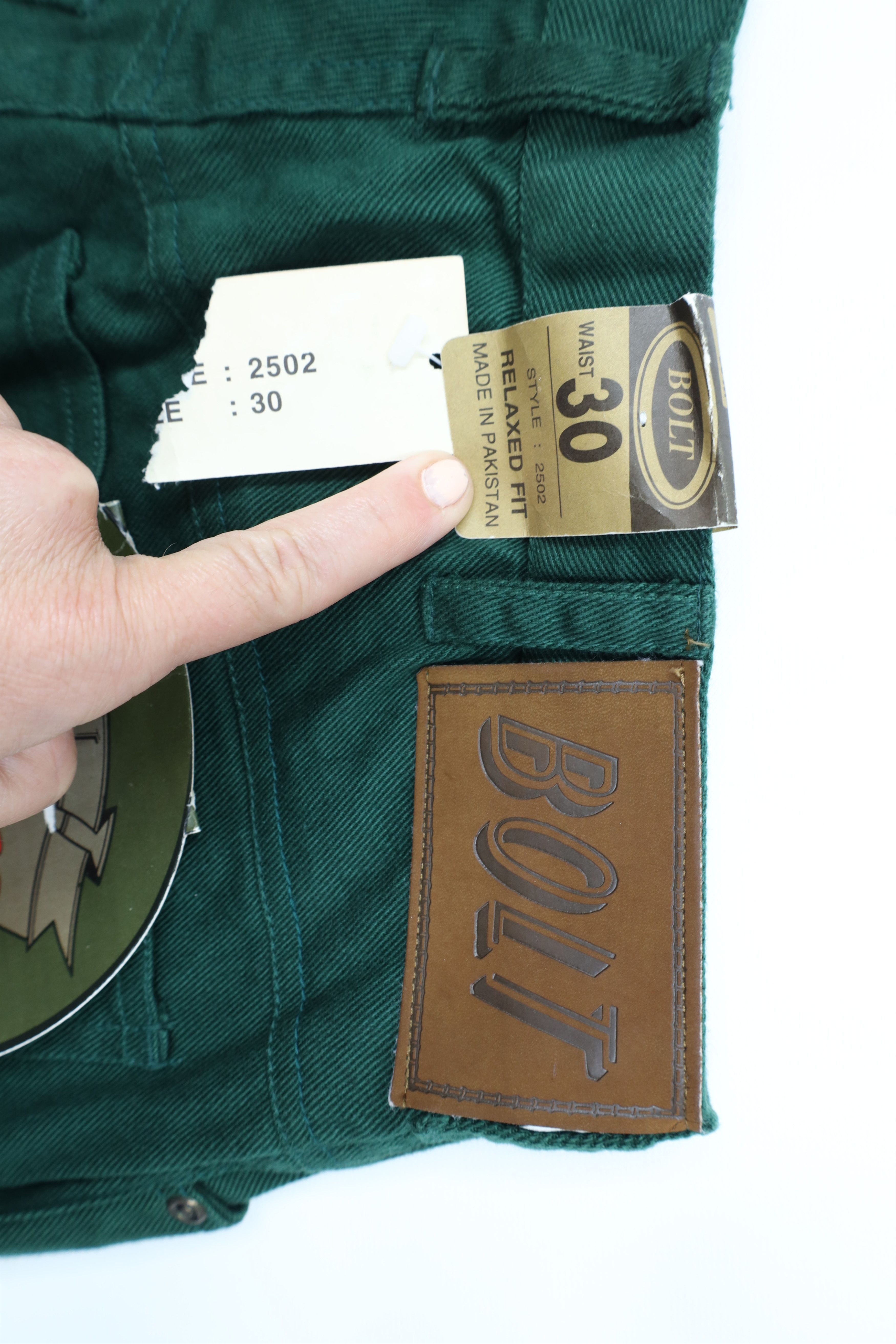 Vintage Deadstock Vintage 90s Streetwear Fit Denim Jean Shorts Green Size US 30 / EU 46 - 13 Thumbnail