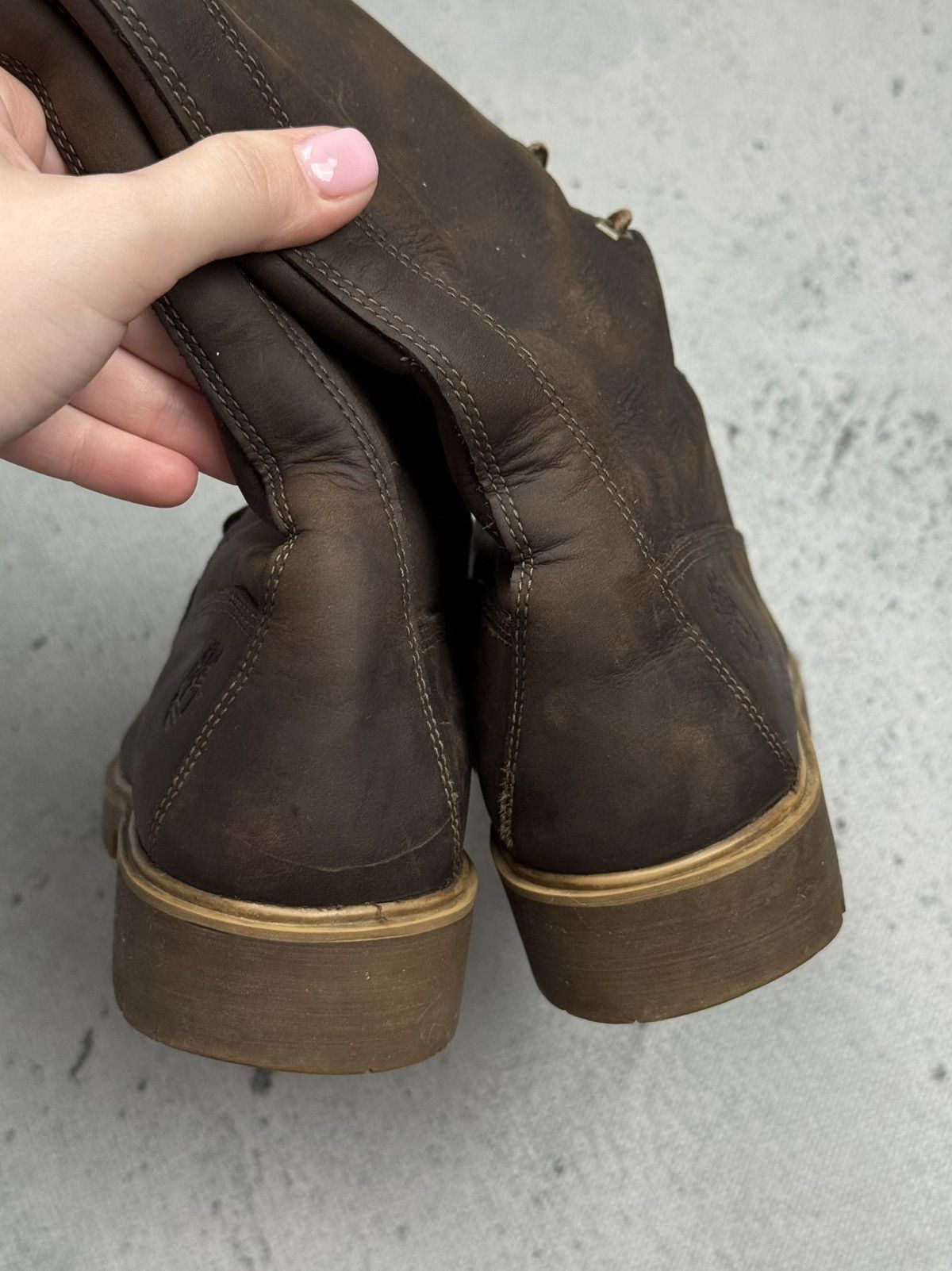 Timberland Vintage Timberland Tall Lace-Up Leather Boots Brown Women’s Size US 7 / IT 37 - 8 Thumbnail