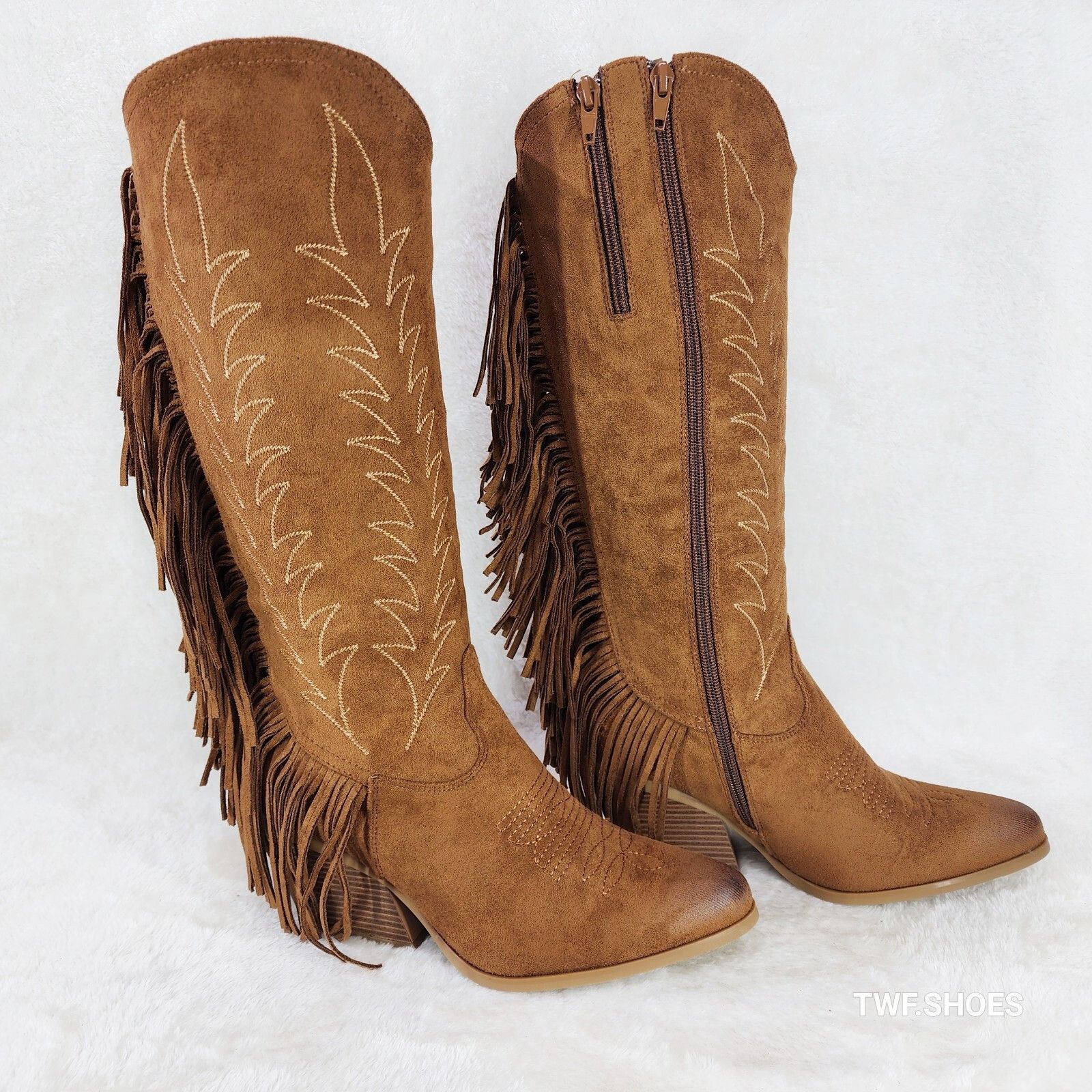 Other Dusty Roads Whiskey Brown Back Fringe Cowboy Western Cowgirl Size US 7 / IT 37 - 5 Thumbnail