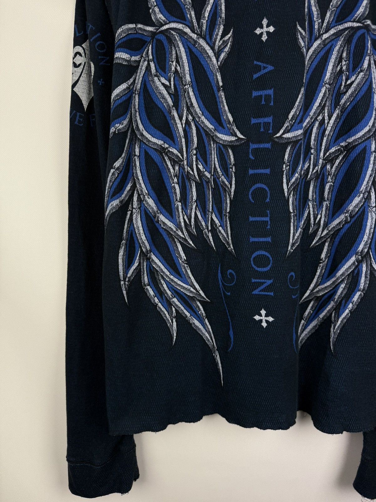 Affliction Affliction Y2K Overprinted Reversible Sweater L/S Pullover Size US XL / EU 56 / 4 - 17 Thumbnail