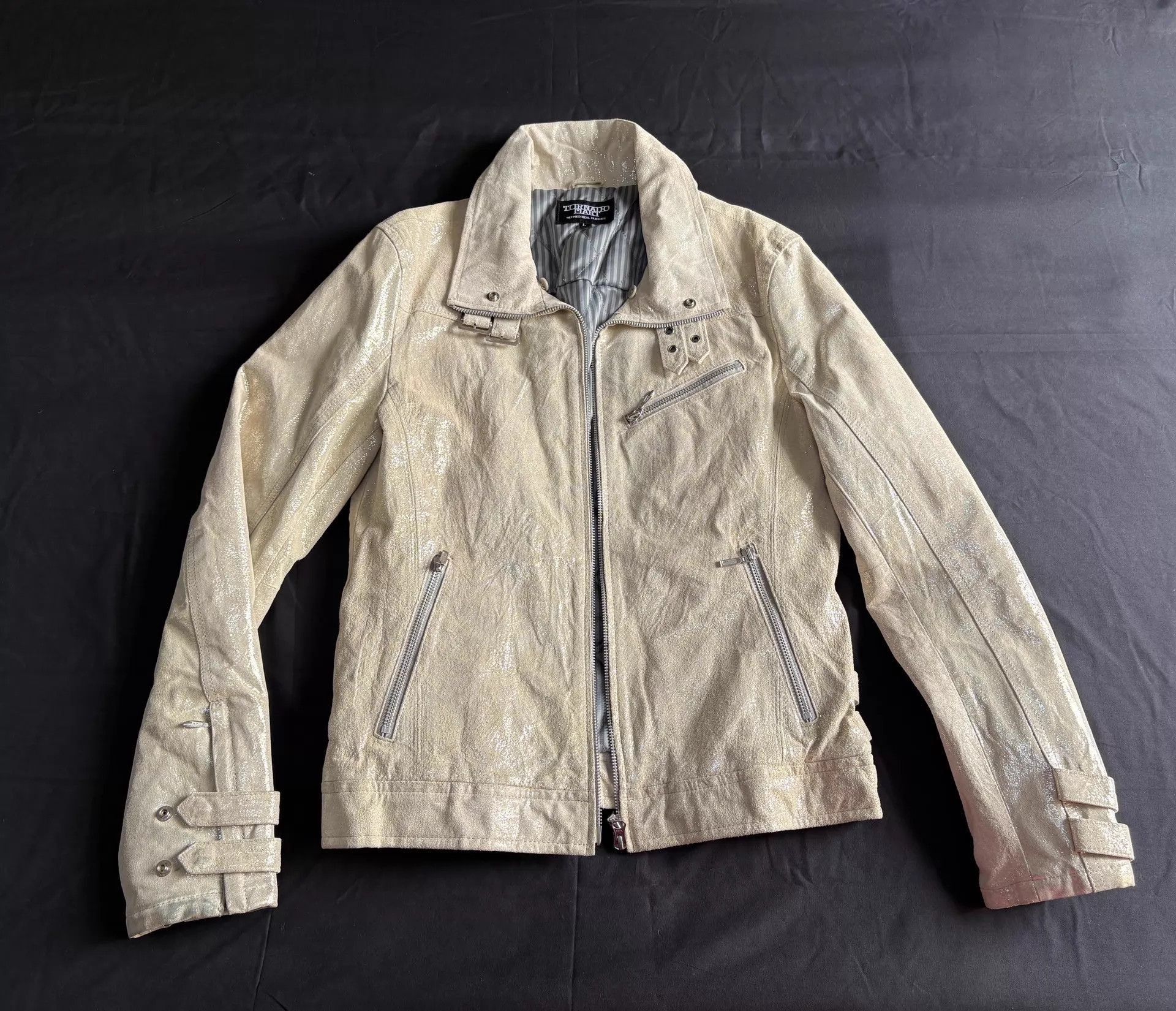 Tornado Mart Multi-Color Leather Moto Jacket Size L Size US L / EU 52-54 / 3 - 1 Thumbnail