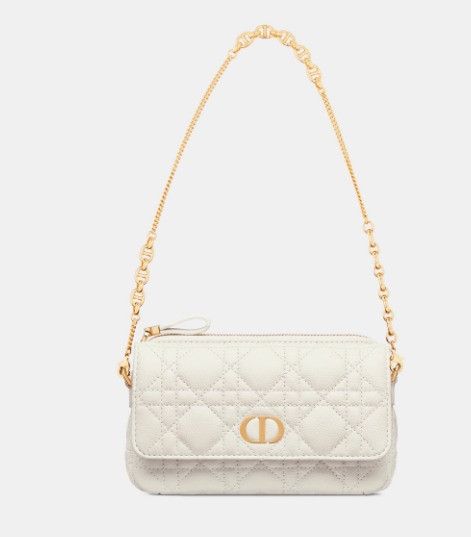 Dior o1w1db10924 Size: OS / Calfskin Caro Pouch in White Size ONE SIZE - 8 Thumbnail