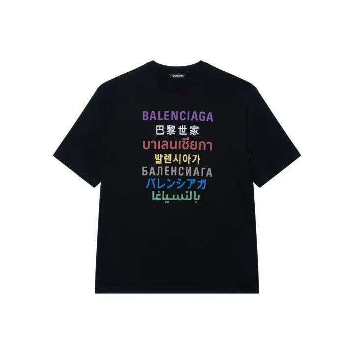 Balenciaga Balenciaga Balenciaga Multilingual Print Short Sleeve TShi Size US M / EU 48-50 / 2 - 1 Thumbnail