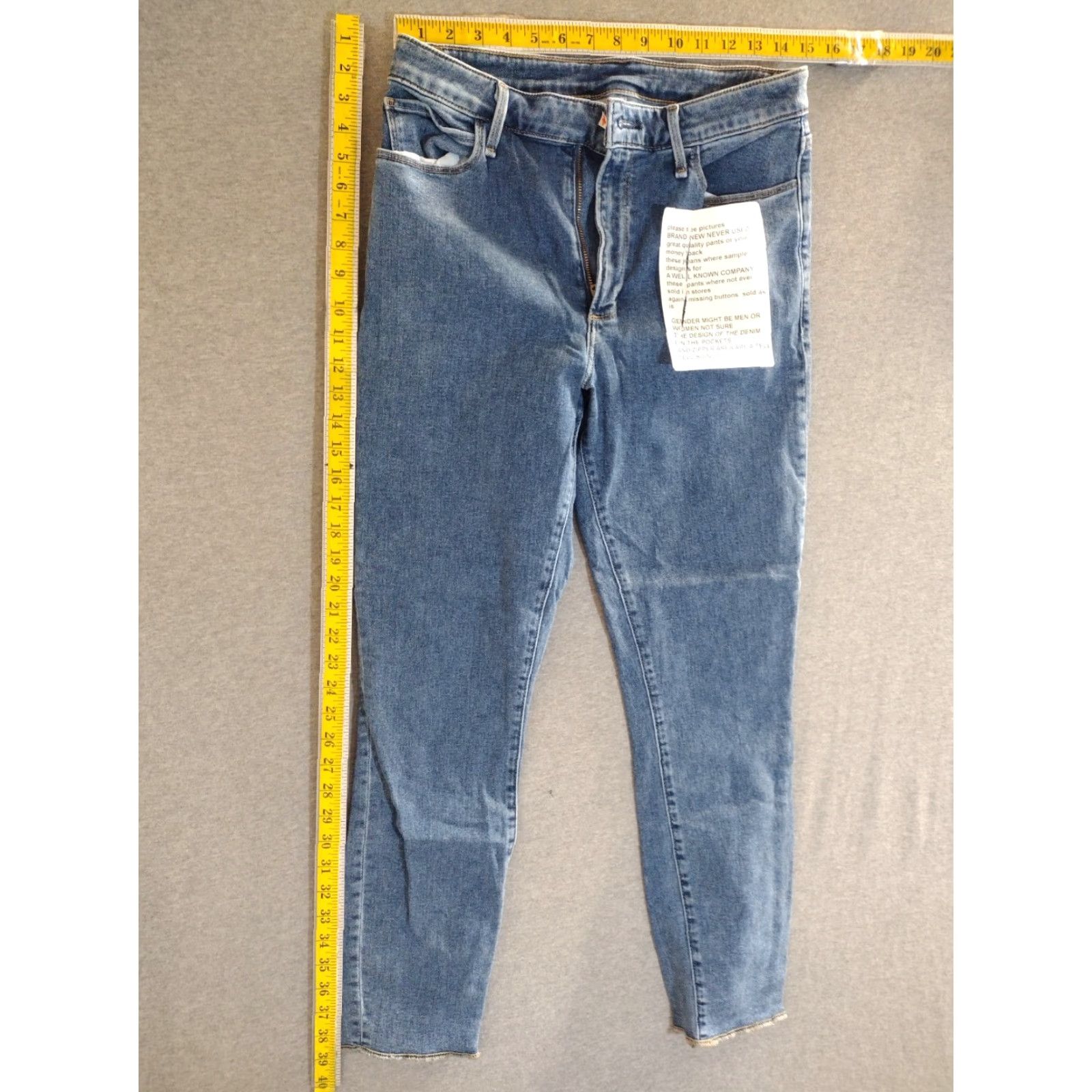 Denime Unbranded Jeans Cropped Blue 30x38 Denim Distressed? (adjusted) Size US 30 / EU 46 - 5 Thumbnail