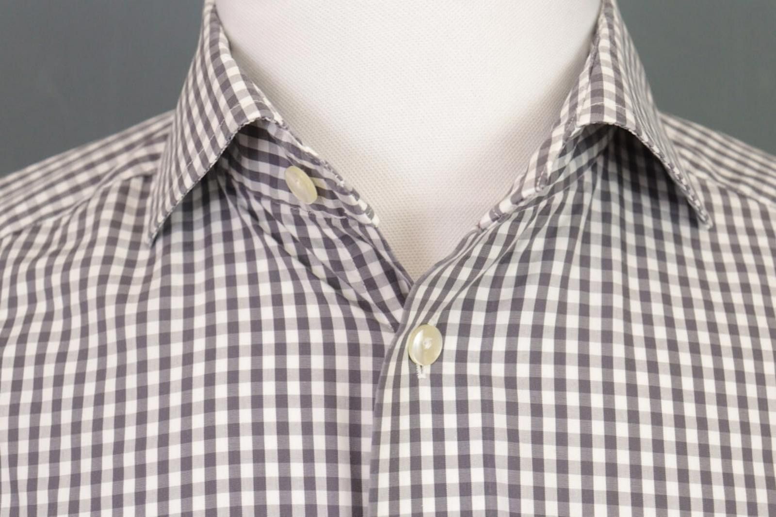 Eton Eton Contemporary Gray Check Button Shirt Size 40/15 3/4 Size US M / EU 48-50 / 2 - 3 Thumbnail