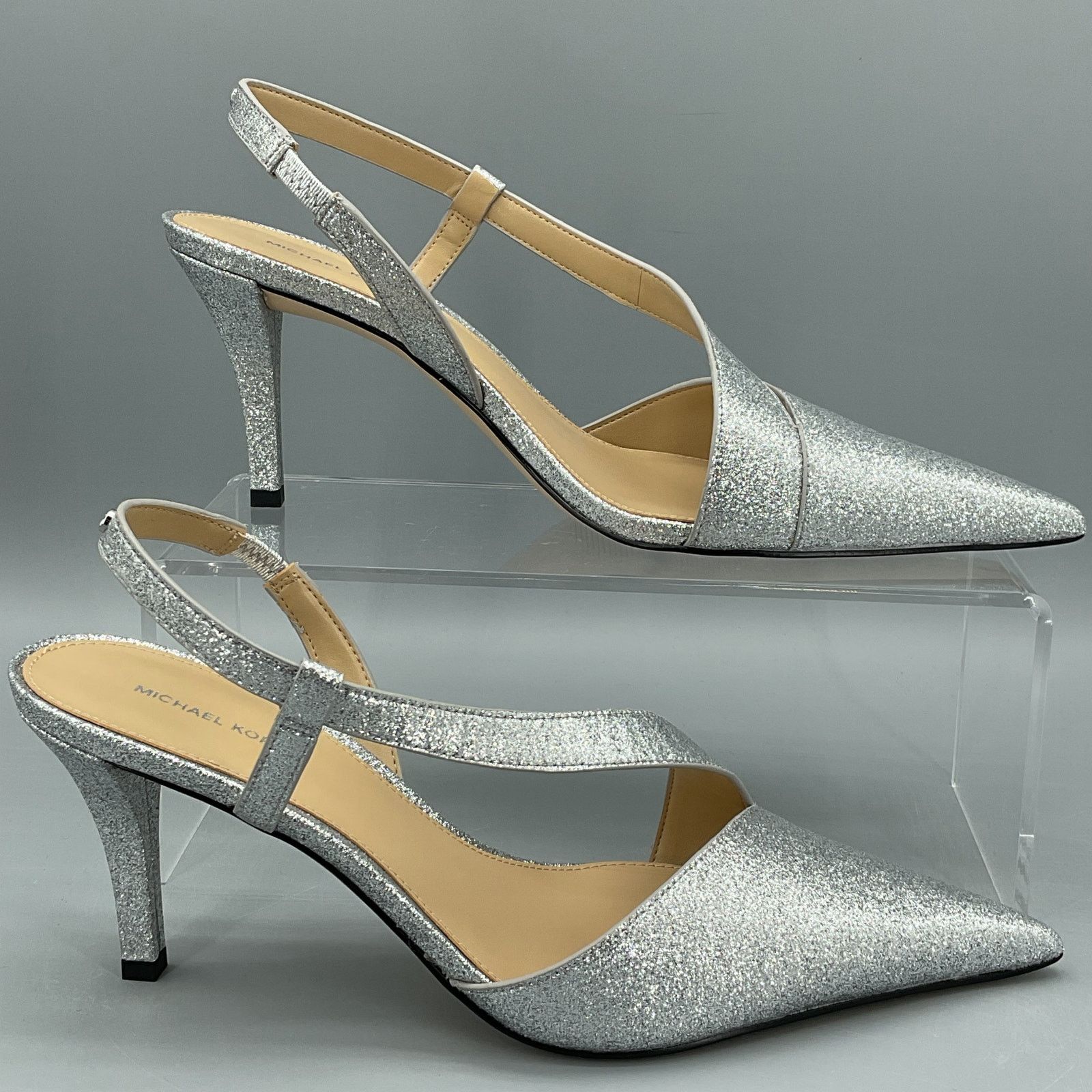 Michael Kors Michael Kors Women’s Jaida Slingback Pumps Silver Size 8 Size US 8 / IT 38 - 1 Thumbnail