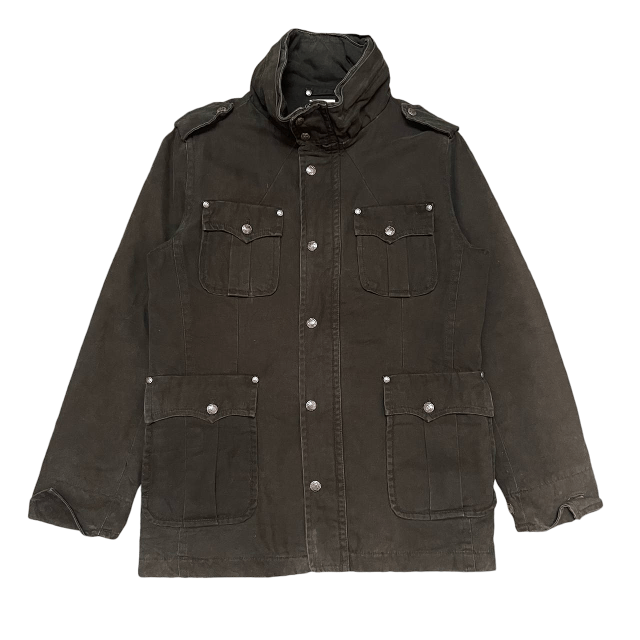 Japanese Brand Vintage Oil Cake Utility Multi Pocket Jacket Hidden Hood Size US XL / EU 56 / 4 - 1 Thumbnail