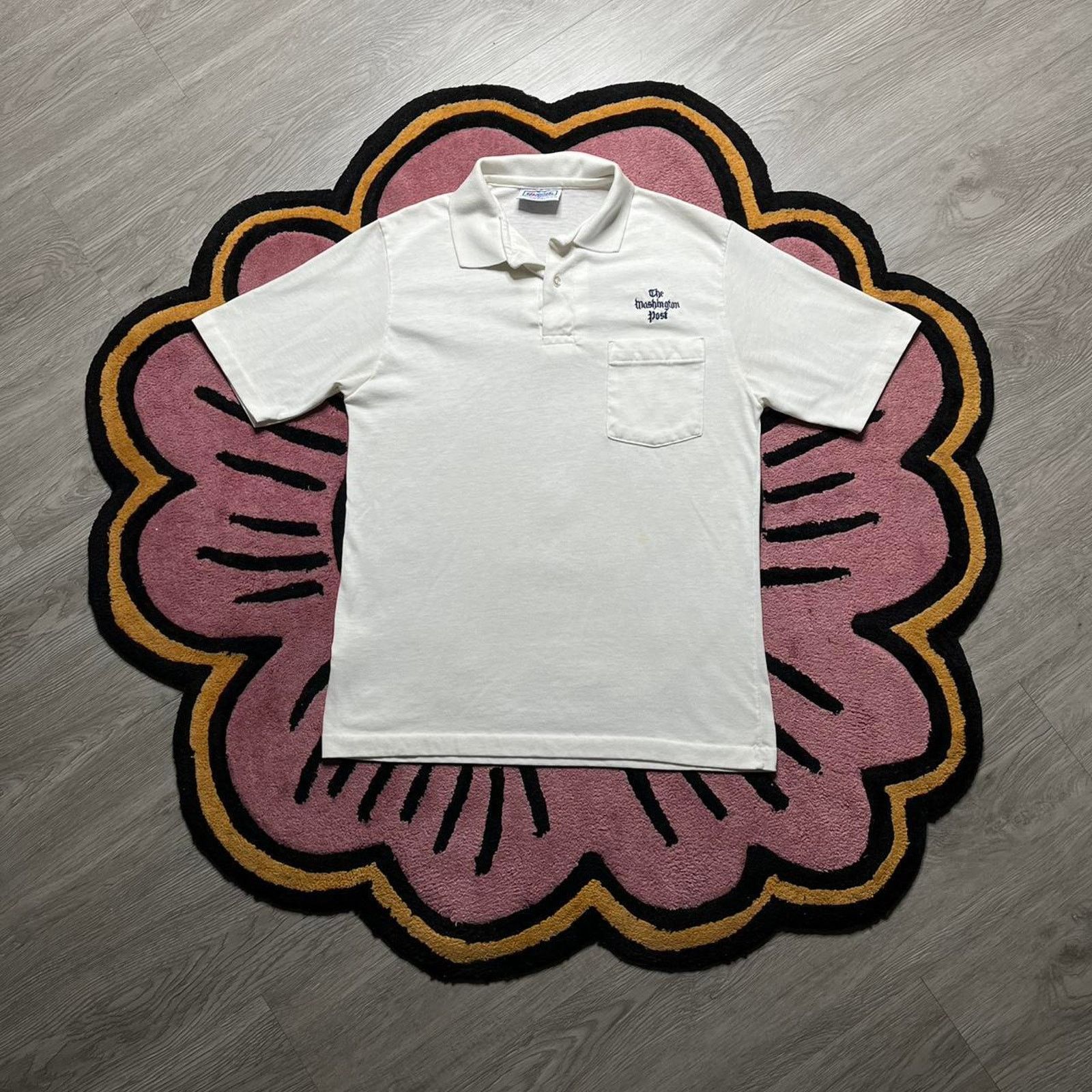 Hanes × Vintage Vintage 90’s The Washington Post Embroidered Logo Polo Shirt Size US M / EU 48-50 / 2 - 1 Thumbnail