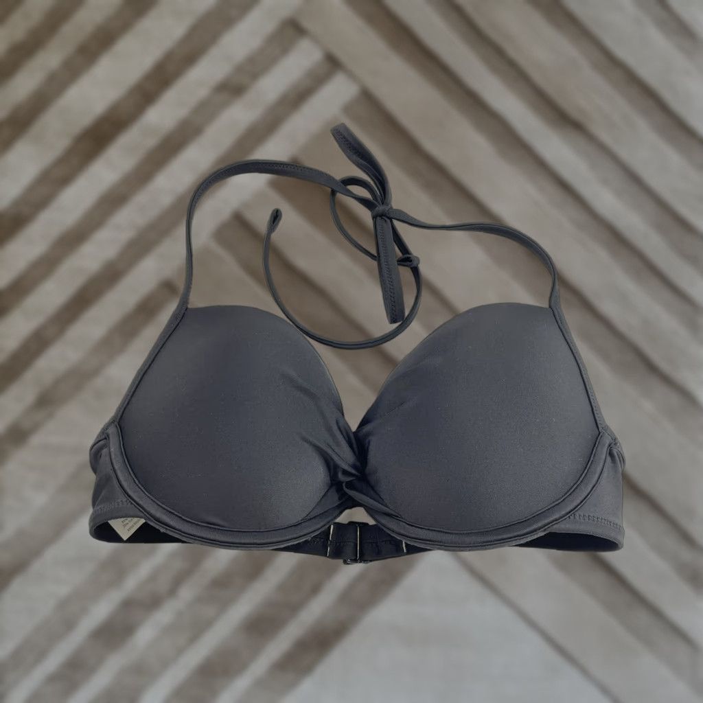 Vintage NWT Aerie Women's Solid Black Padded Bikini Top Push-up Underwire 32D Bikini Top Girls? Size XXS / US 00 / IT 34 - 1 Thumbnail