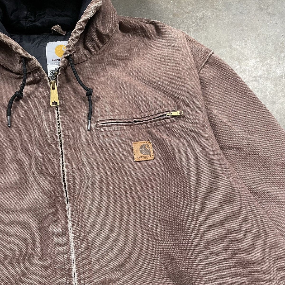 Carhartt × Vintage Vintage Faded Mocha Brown Carhartt Hooded Jacket J227 CHT Size US XL / EU 56 / 4 - 3 Thumbnail