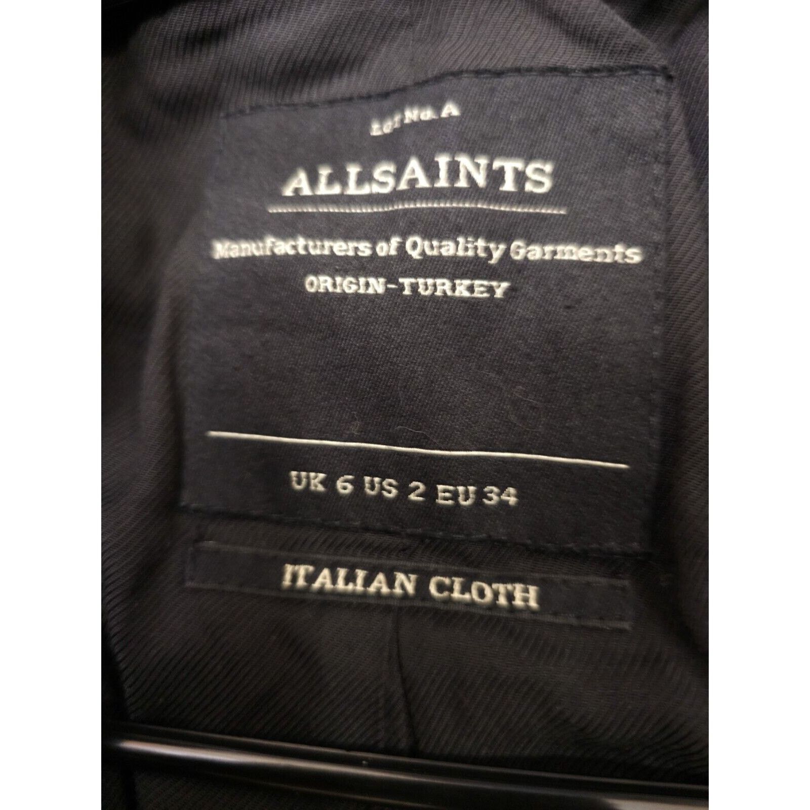 Allsaints All Saints Wool Iggy Biker Coat Black Size 6 US 2 EU 34 Size XS / US 0-2 / IT 36-38 - 7 Thumbnail