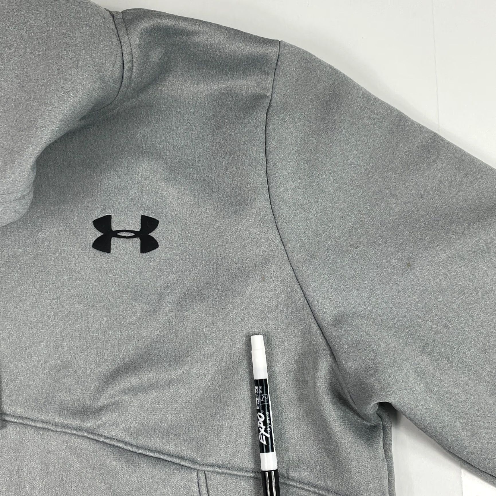 Under Armour Under Armour Hoodie Mens Large Gray ColdGear Fleece Lined Long Sleeve Gym Hiking Pullover Logo Pocket Size US L / EU 52-54 / 3 - 3 Thumbnail