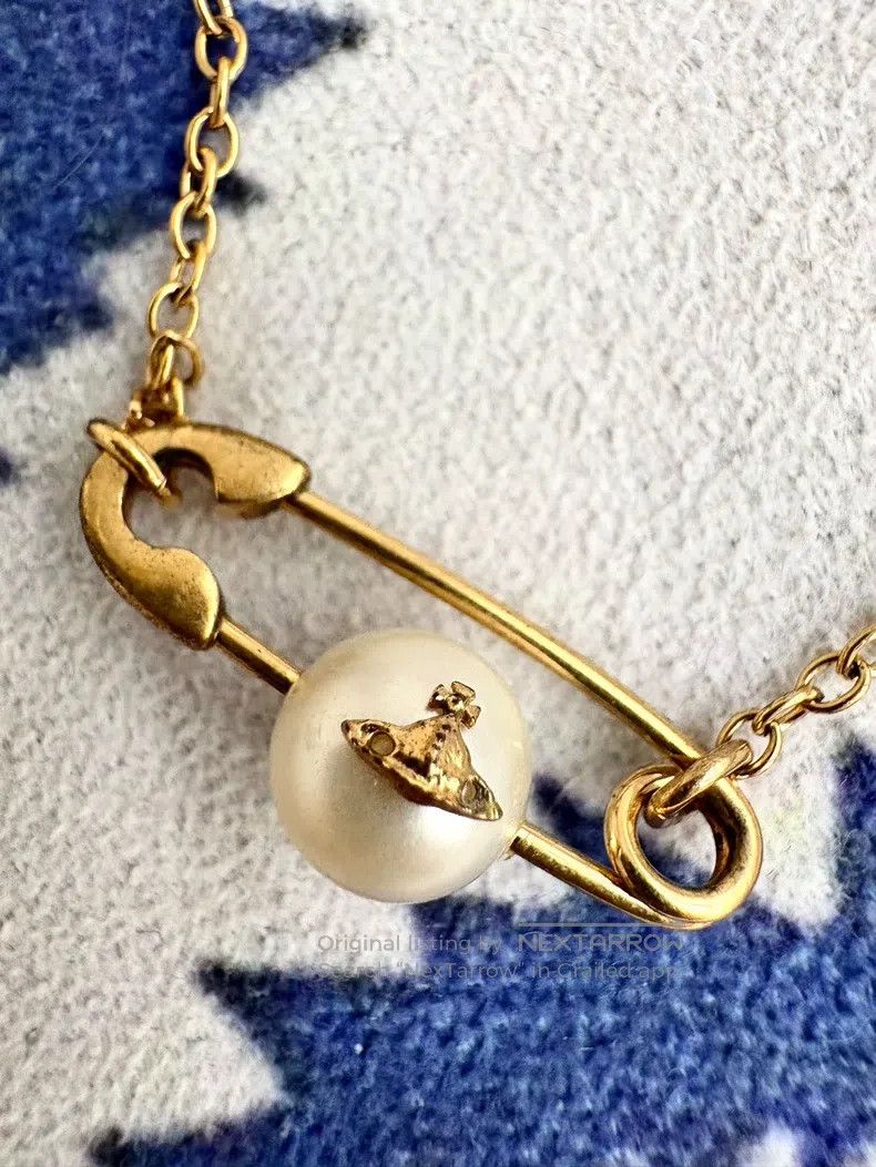Vivienne Westwood Vivienne Westwood Golden Pin Pearl Necklace Size ONE SIZE - 5 Thumbnail