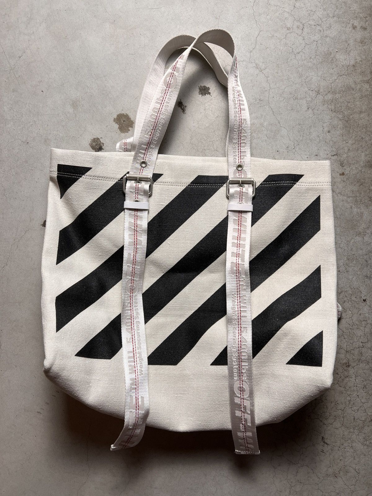 Off-White Off-White Tote Bag Canvas/Linen - Black/White Size ONE SIZE - 8 Thumbnail