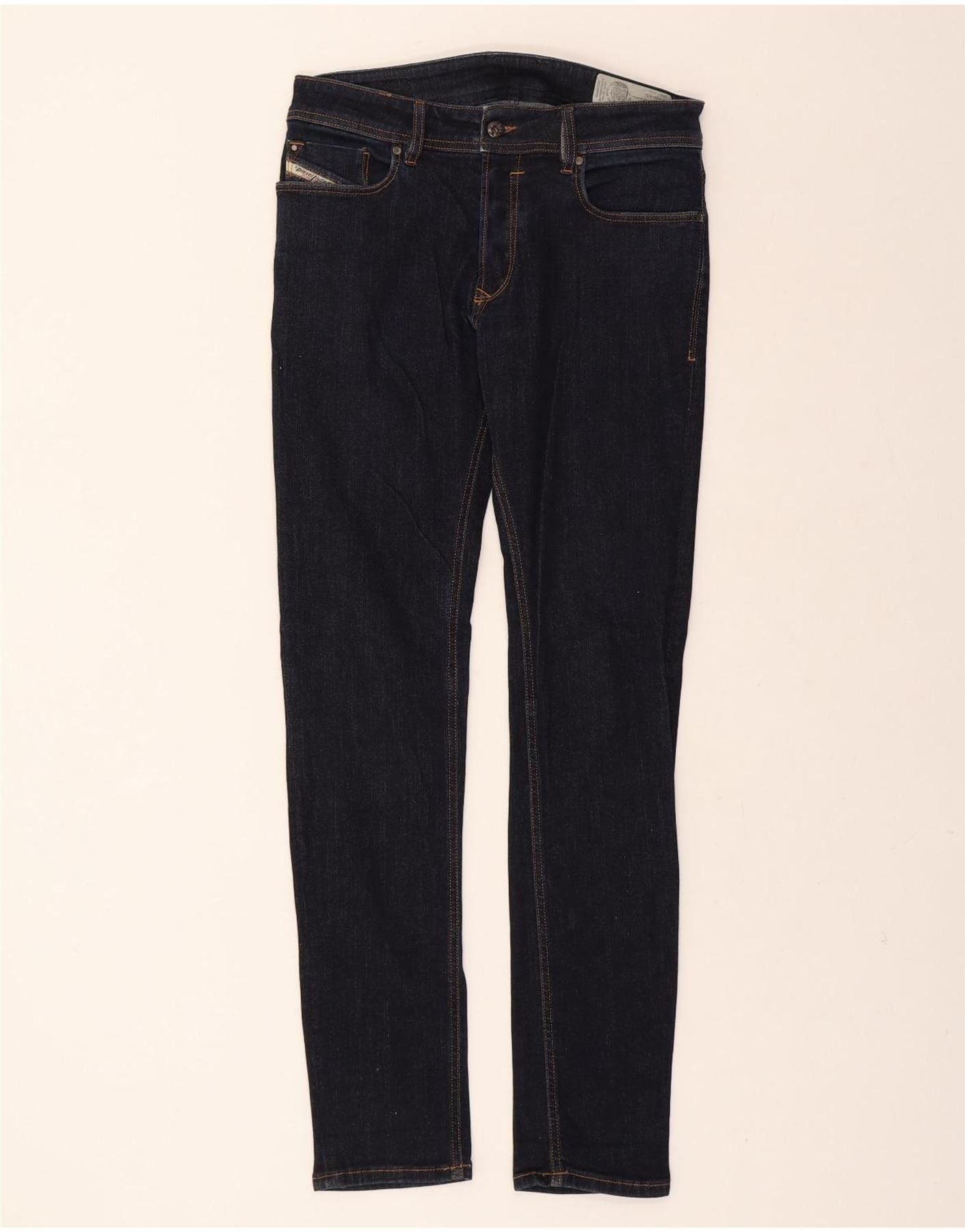 Diesel Womens Troxer Slim Skinny Jeans W30 L32 Navy Blue Cotton Size 42" / US 20 - 1 Thumbnail
