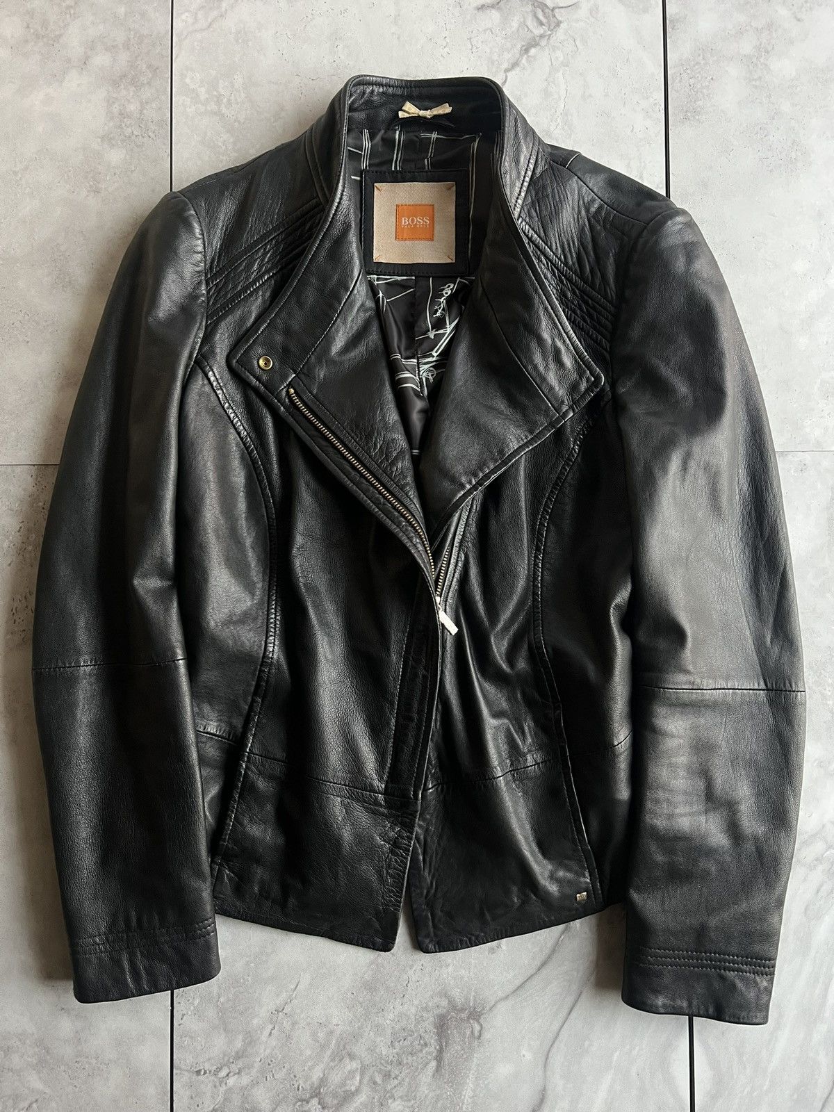Hugo Boss Hugo Boss Orange Label Asymmetrical Leather Jacket Size US M / EU 48-50 / 2 - 1 Thumbnail