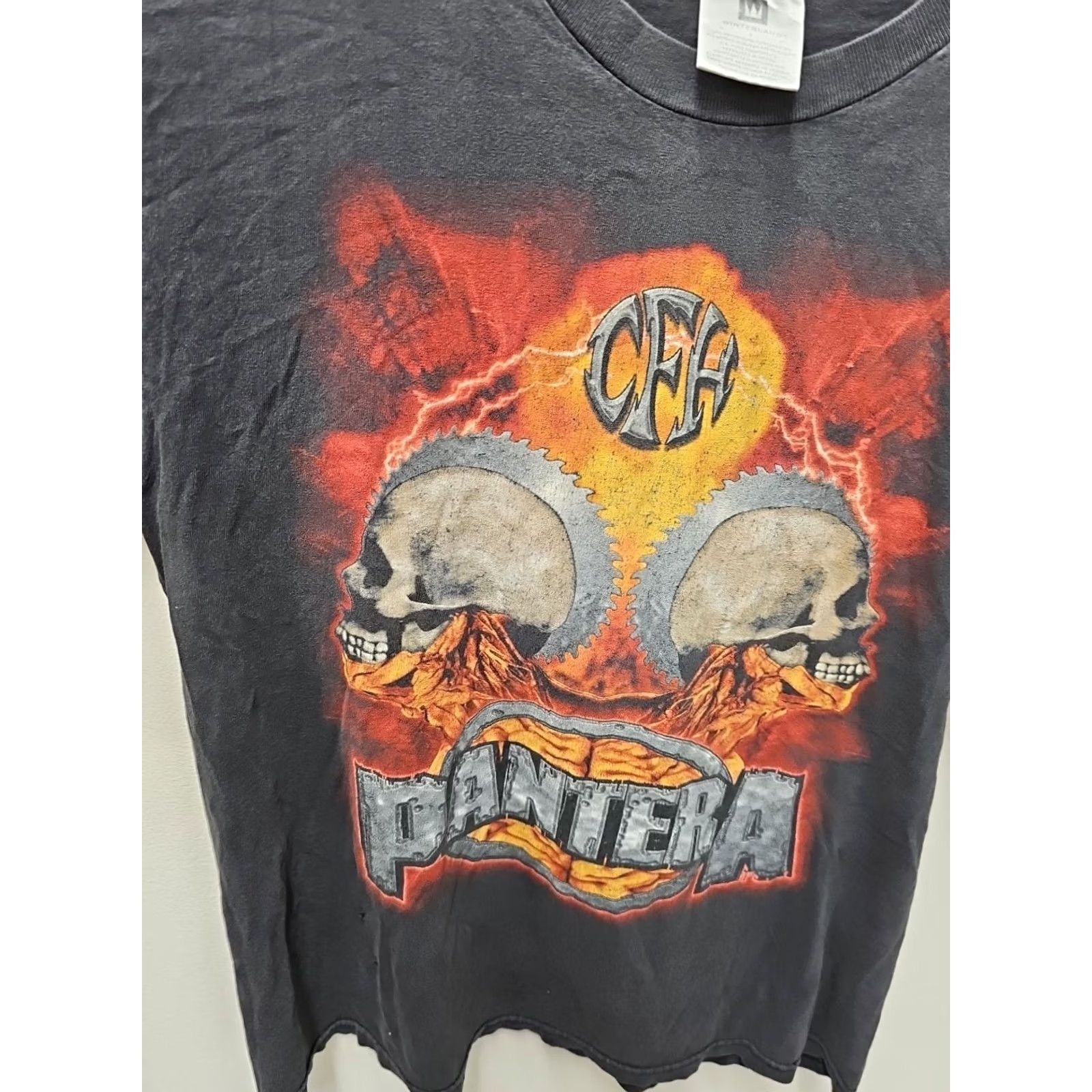 Vintage VINTAGE Pantera Cowboys From Hell tee Large band 90s Rock Concert Mens T-Shirt Black Cotton 2000s Double-Sided Hanes Regular Size US 33 - 5 Thumbnail